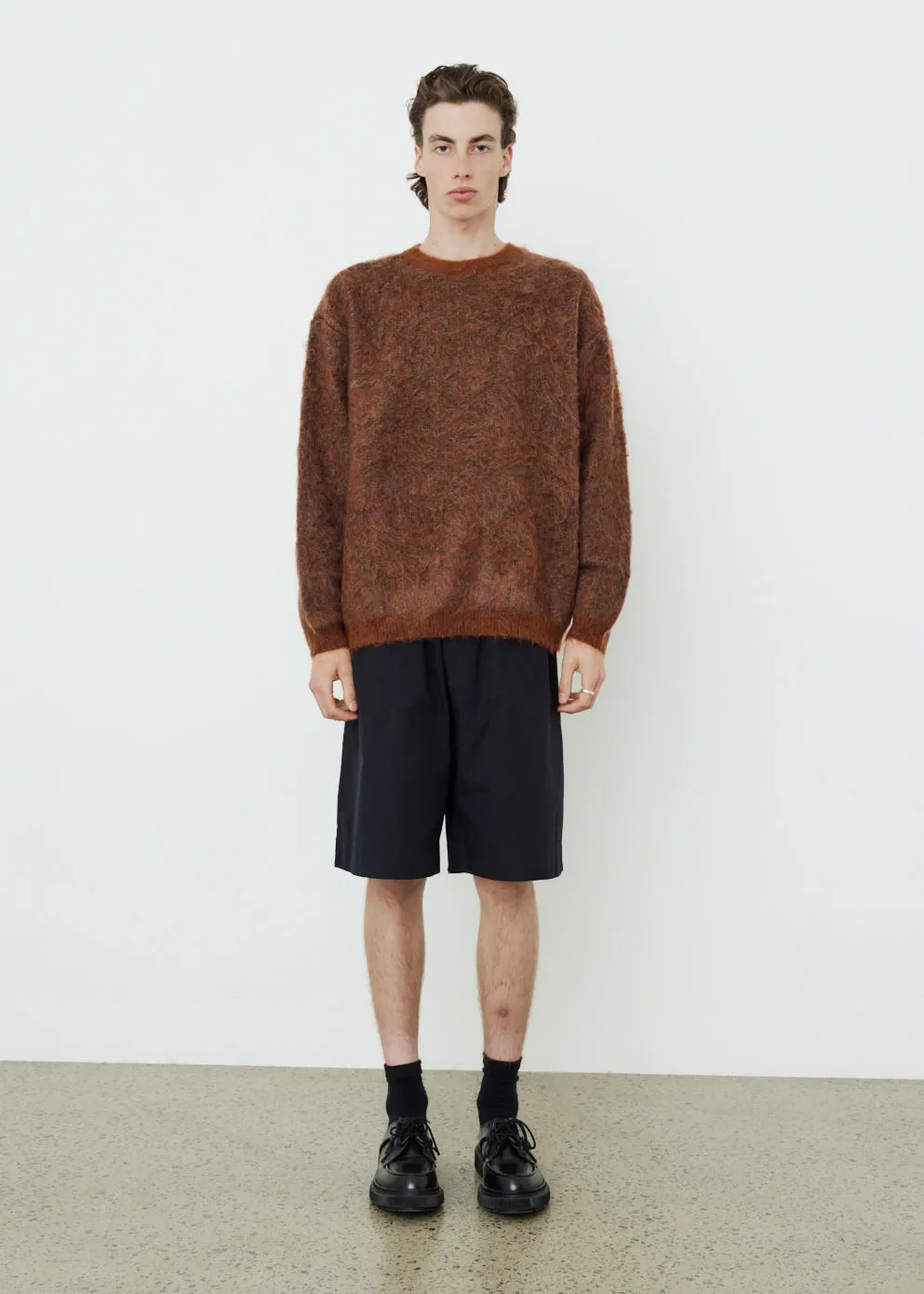 4Color Mix Jacquard Mohiar Crewneck Sweater