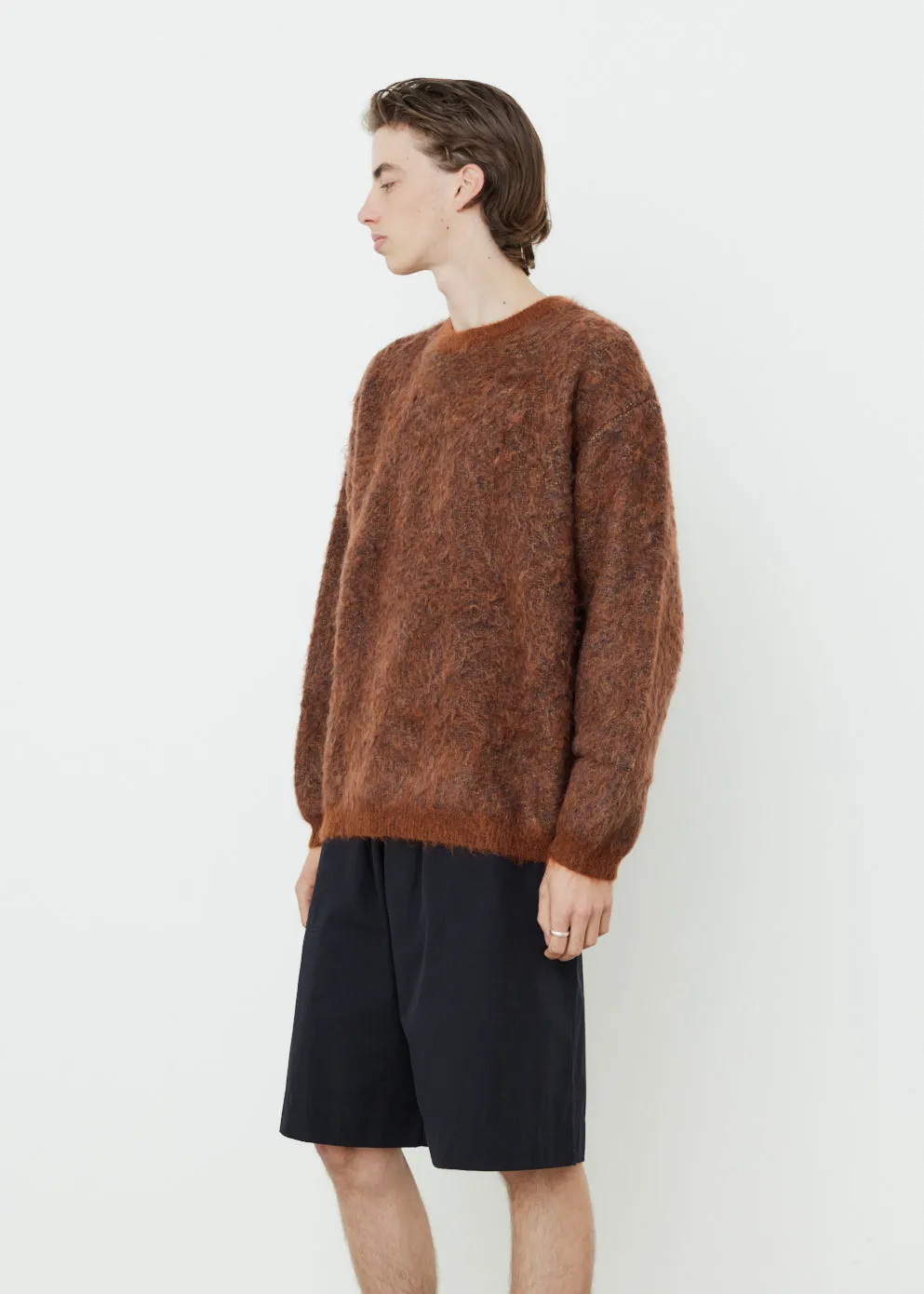 4Color Mix Jacquard Mohiar Crewneck Sweater