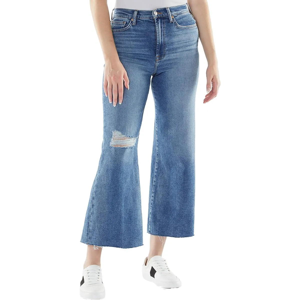 7 For All Mankind Womens Ultra High Rise Denim Cropped Jeans