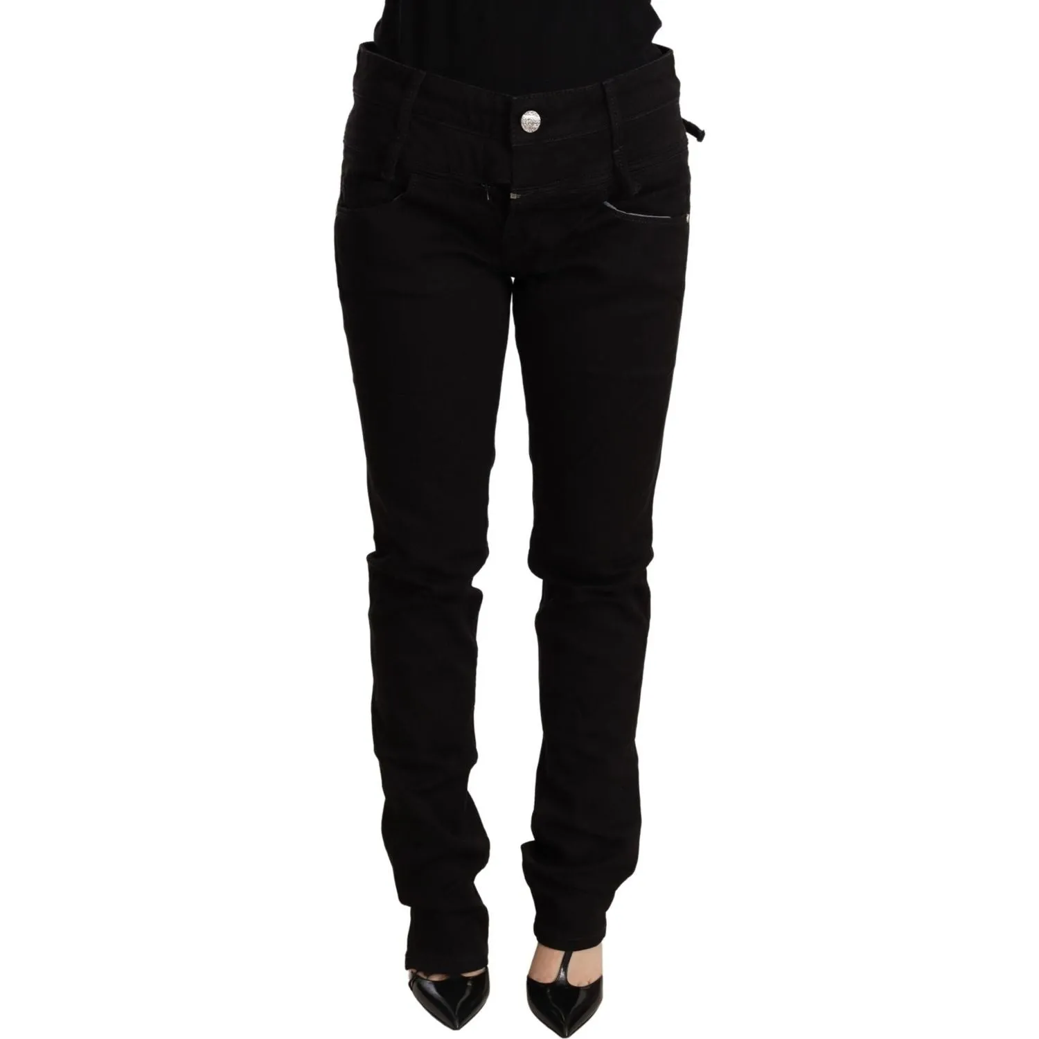 Acht Chic Low Waist Skinny Black Denim