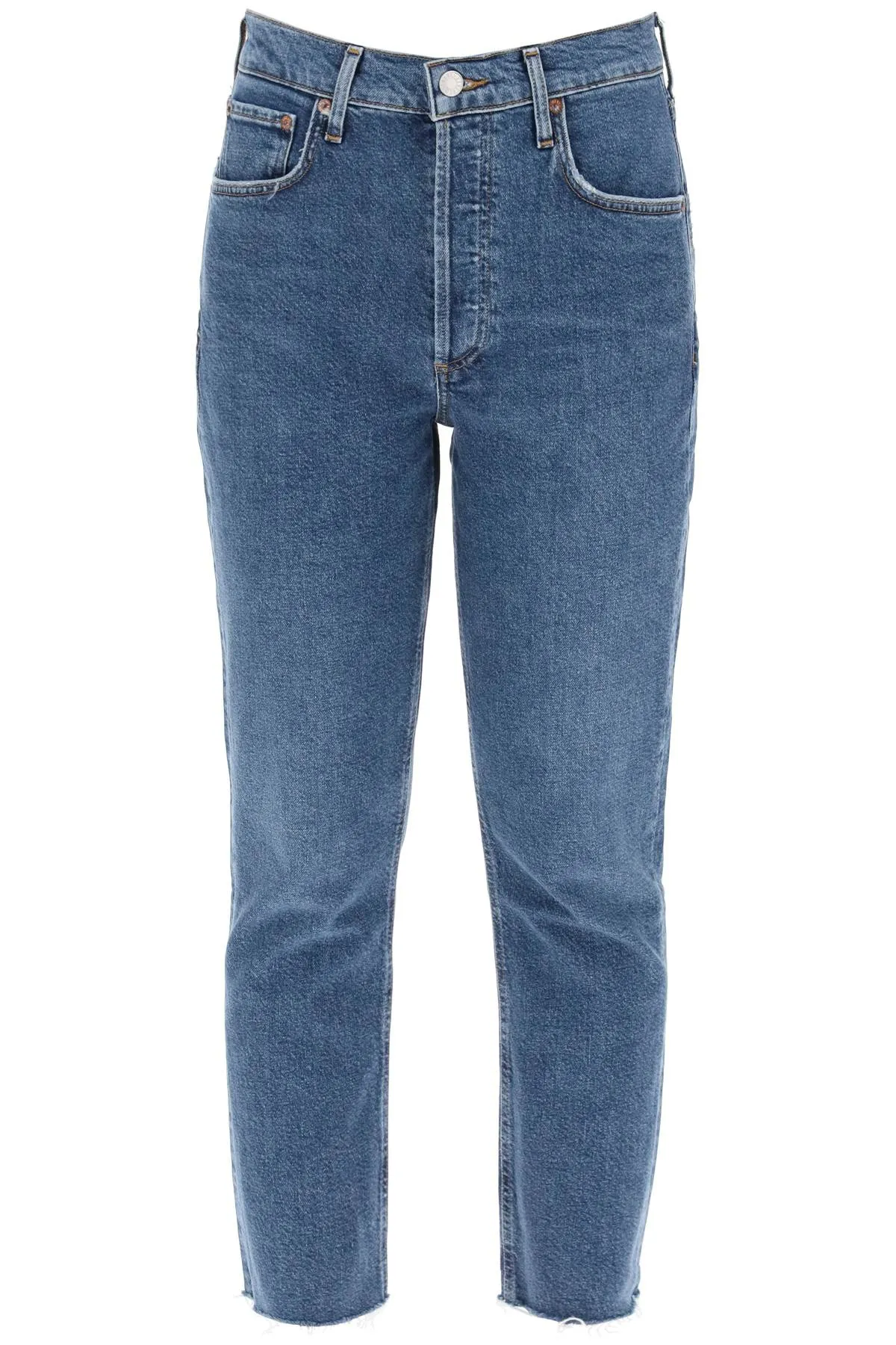 Agolde High-Waisted Straight Cropped Jeans In The