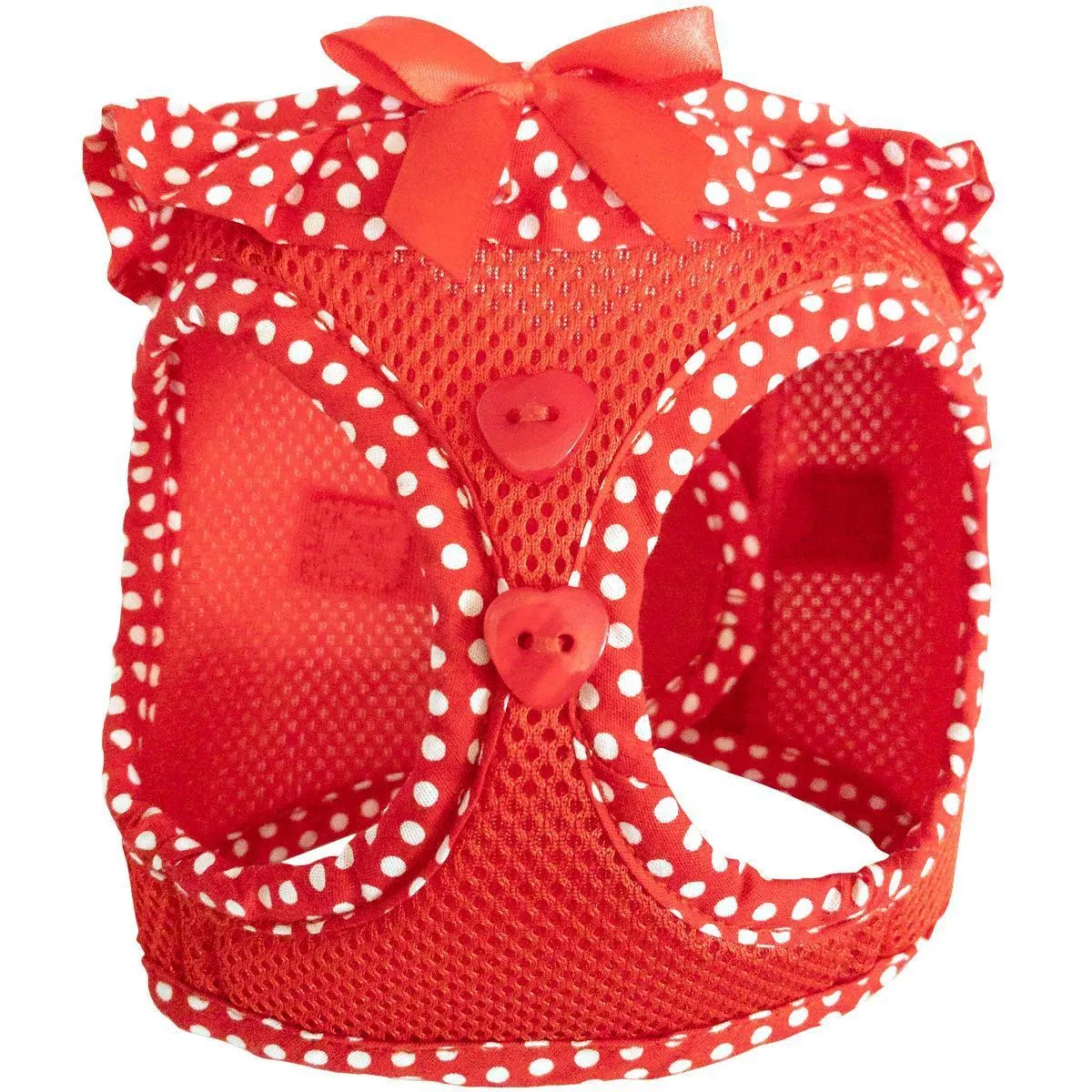 American River Dog Harness Red Polka Dot