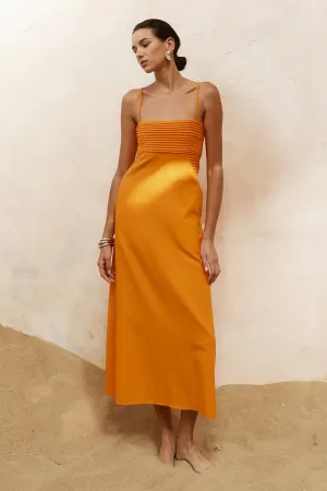 Arista Long Midi Dress - Orange