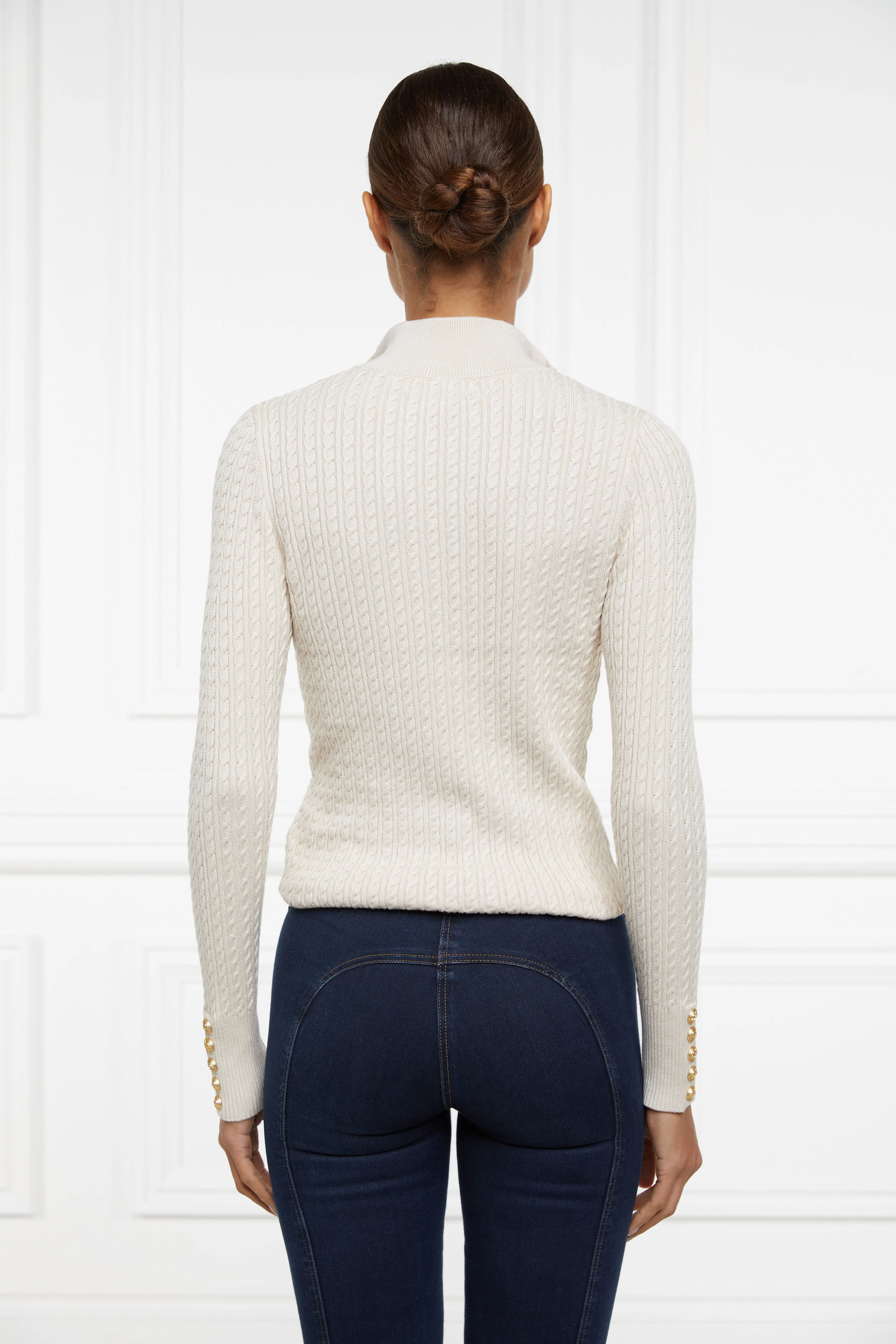 Ava Half Zip Knit (Almond)