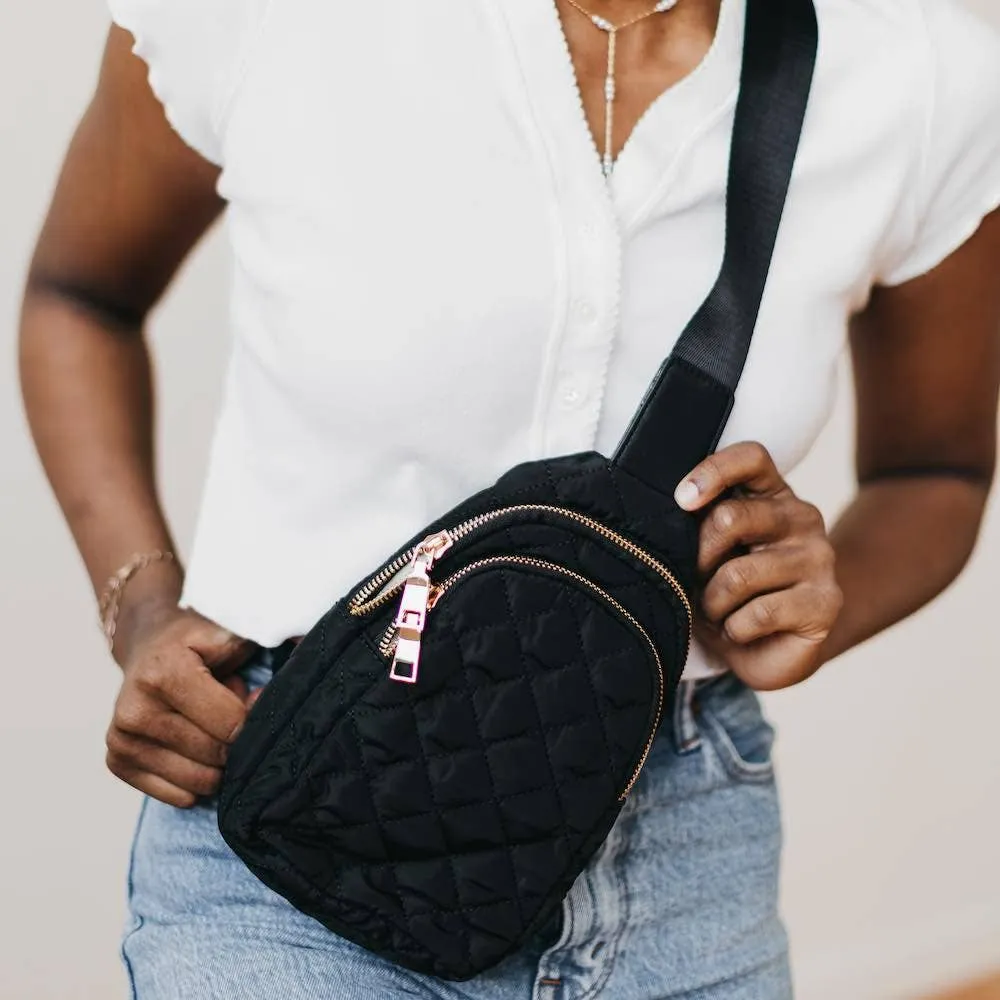 Black Pinelope Puffer Bum Bag