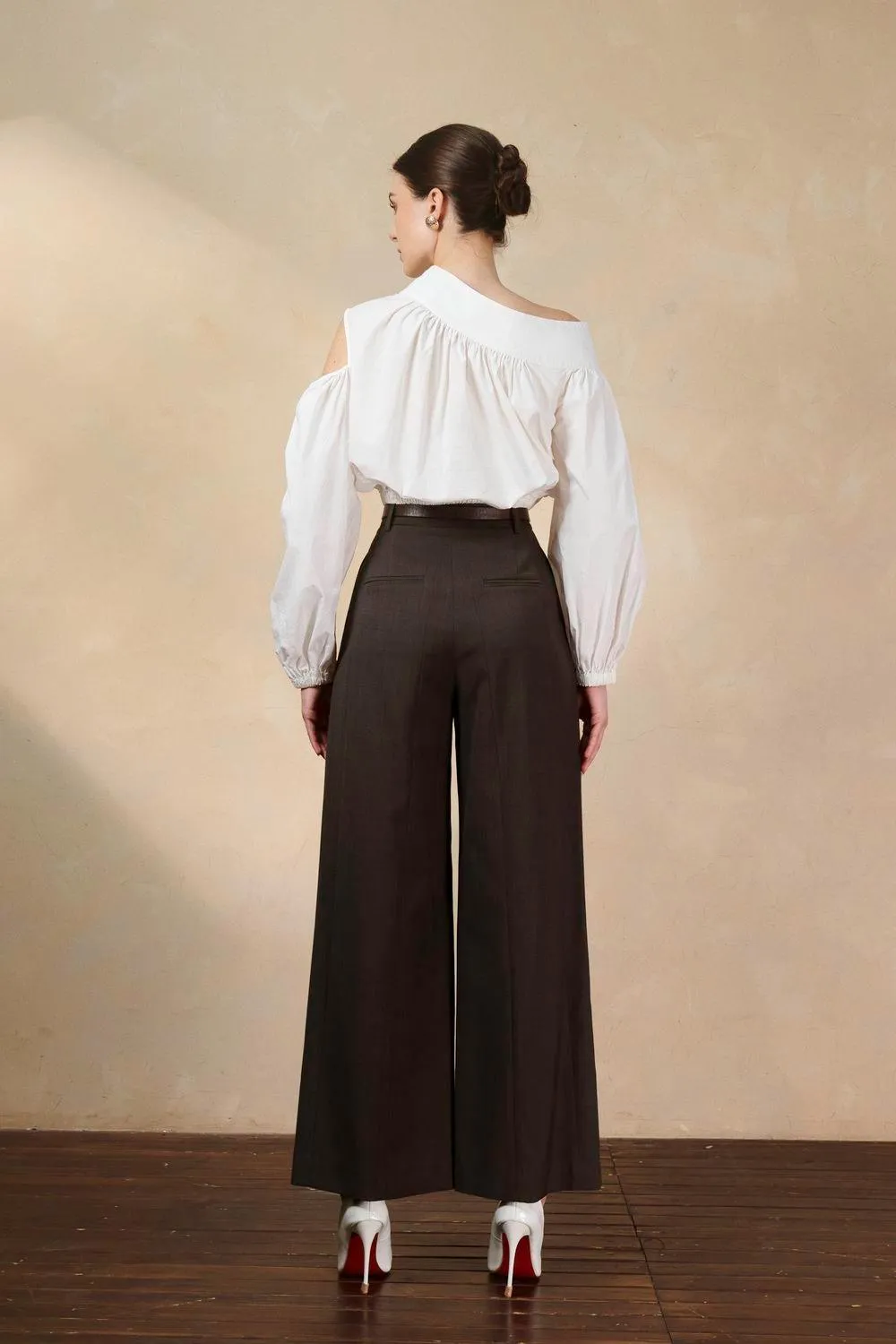 Bonnie Straight Wide Leg Polycotton Trousers