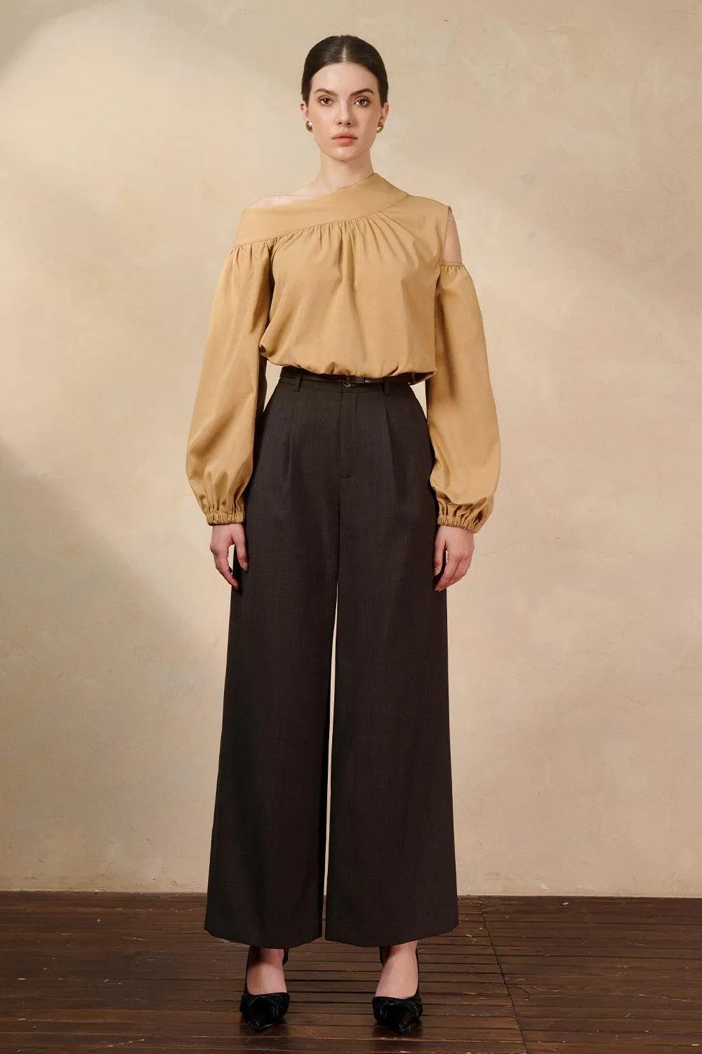 Bonnie Straight Wide Leg Polycotton Trousers