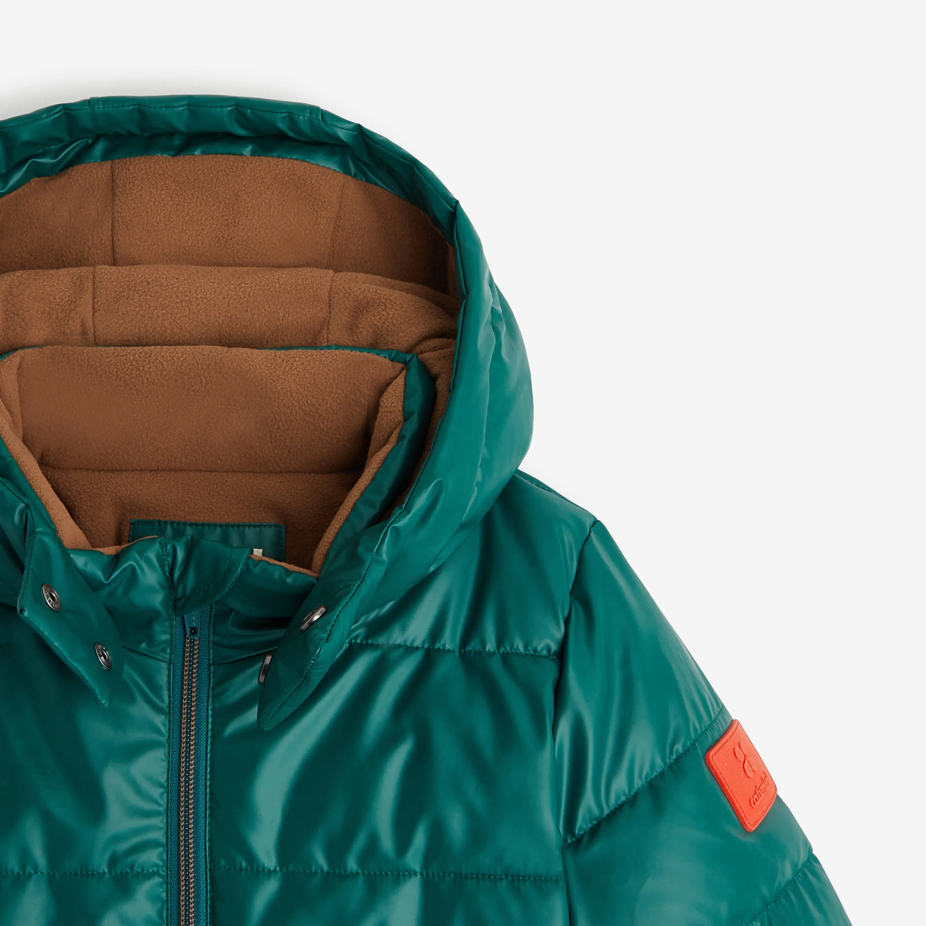 Boys' green puffer coat