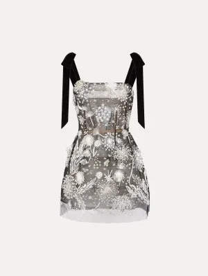 Dandelion Crystal Embroidered Mini Dress