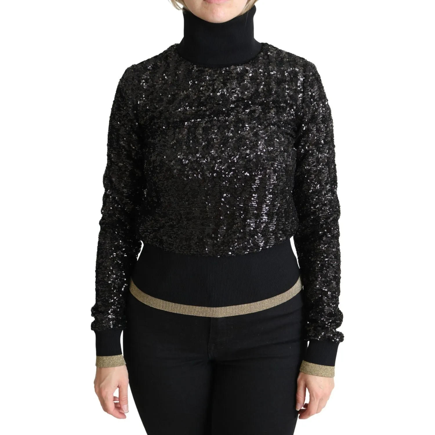 Dolce & Gabbana Elegant Sequined Turtleneck Sweater