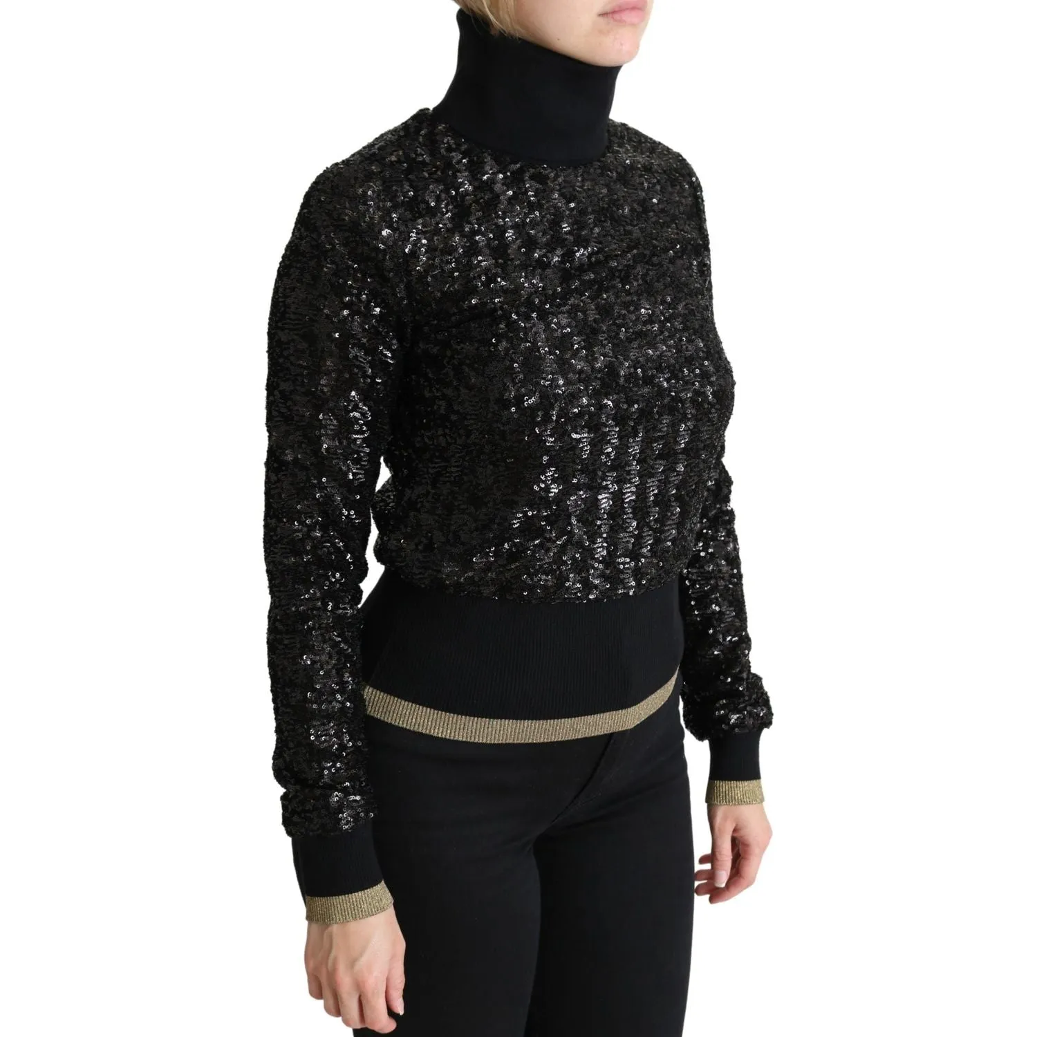 Dolce & Gabbana Elegant Sequined Turtleneck Sweater