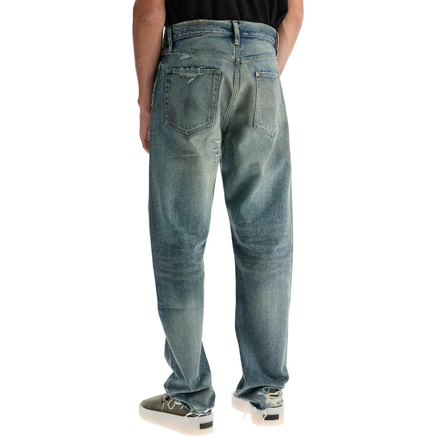 Fear Of God distressed straight cut jeans with a