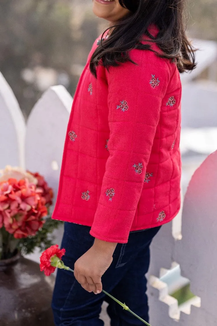 Floral Embroidery Quilted Jacket