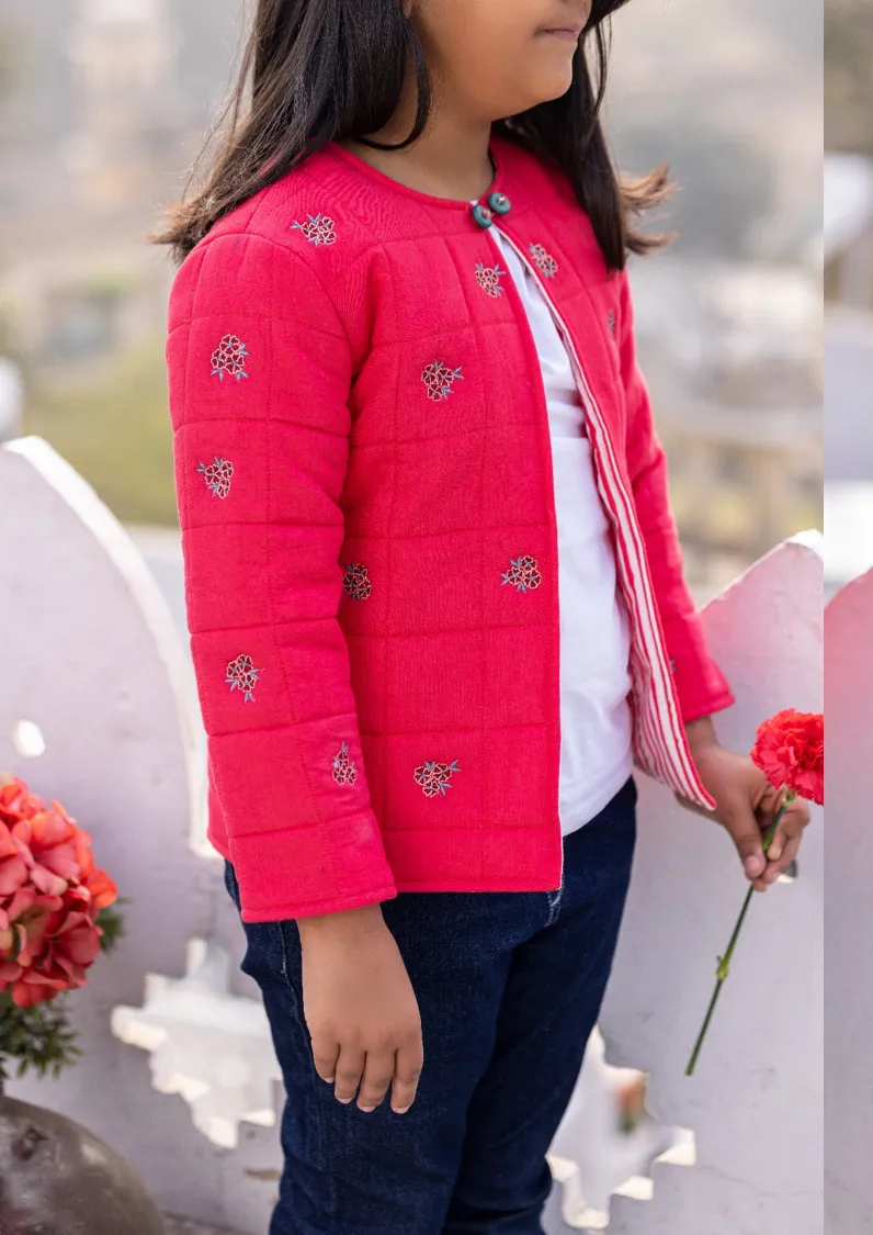 Floral Embroidery Quilted Jacket