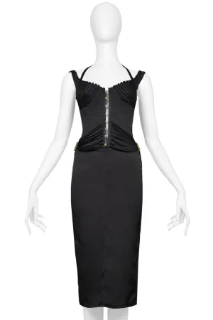 GUCCI BY TOM FORD BLACK CORSET COCKTAIL DRESS 2003