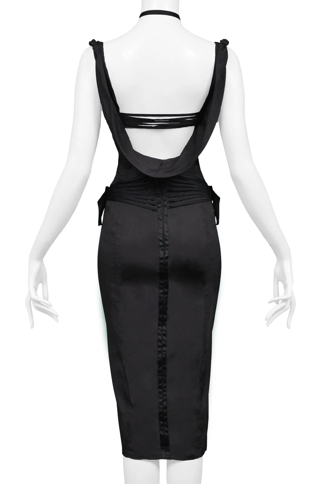 GUCCI BY TOM FORD BLACK CORSET COCKTAIL DRESS 2003