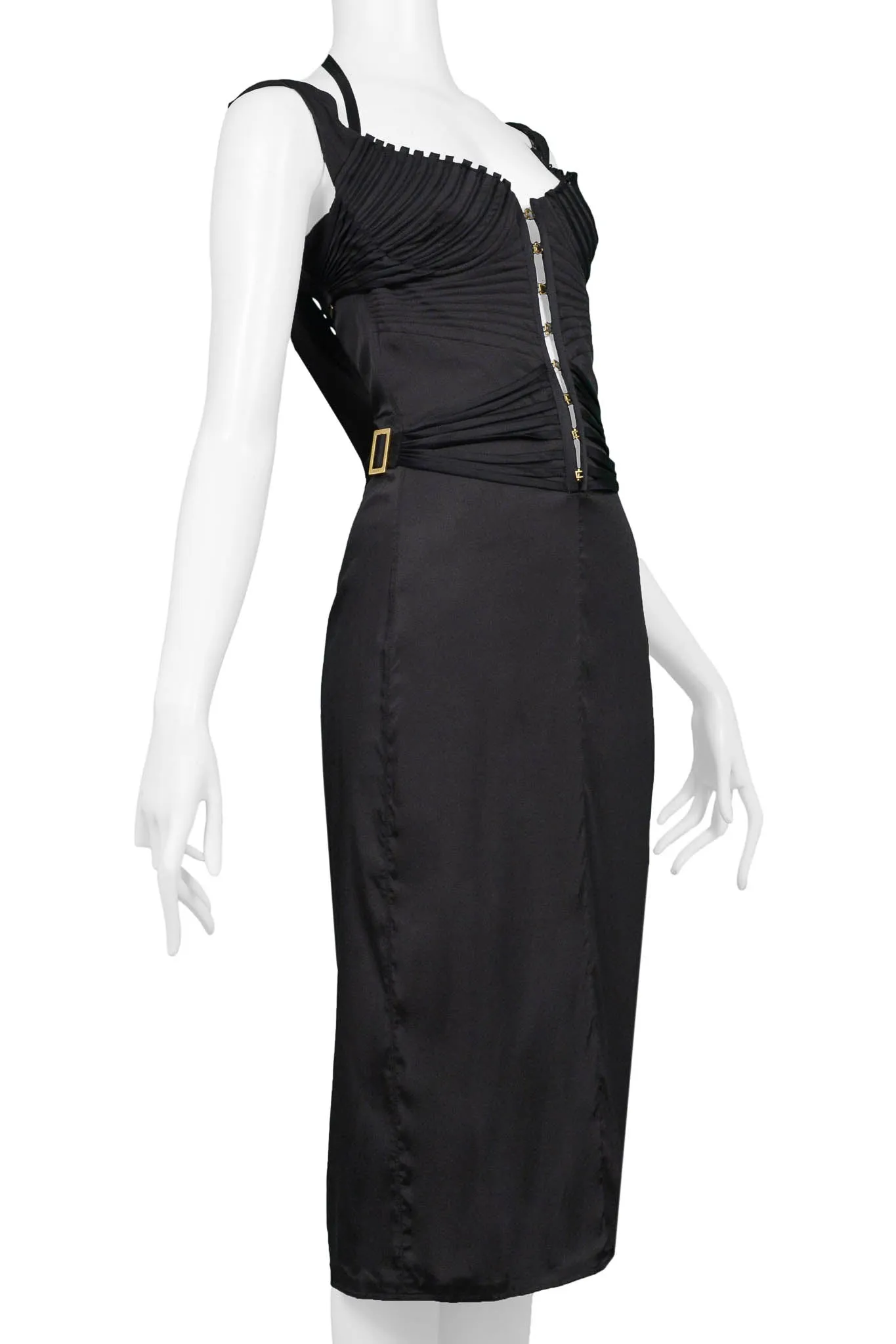 GUCCI BY TOM FORD BLACK CORSET COCKTAIL DRESS 2003