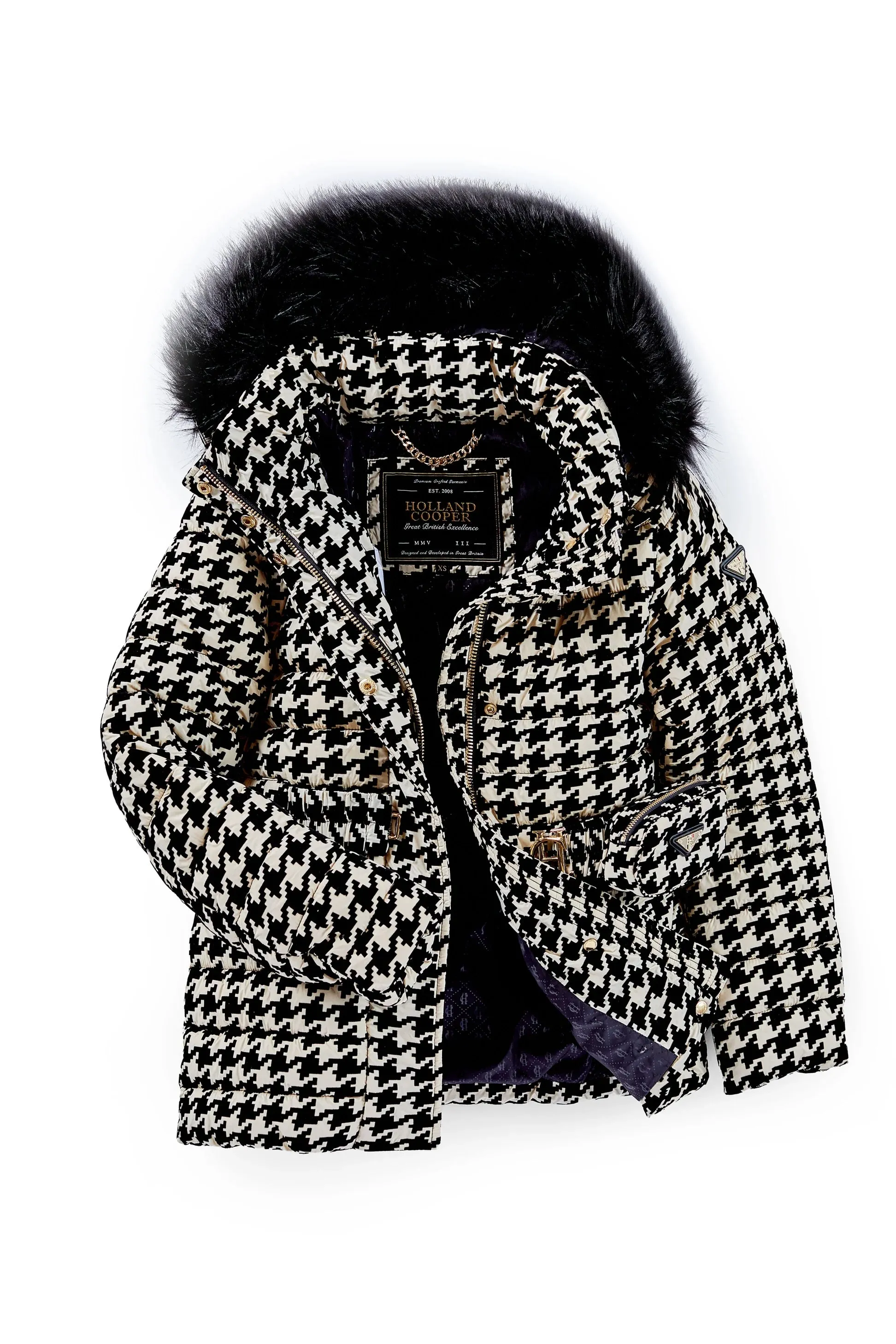 Holland Cooper Moritz Ladies Jacket in Ecru Houndstooth