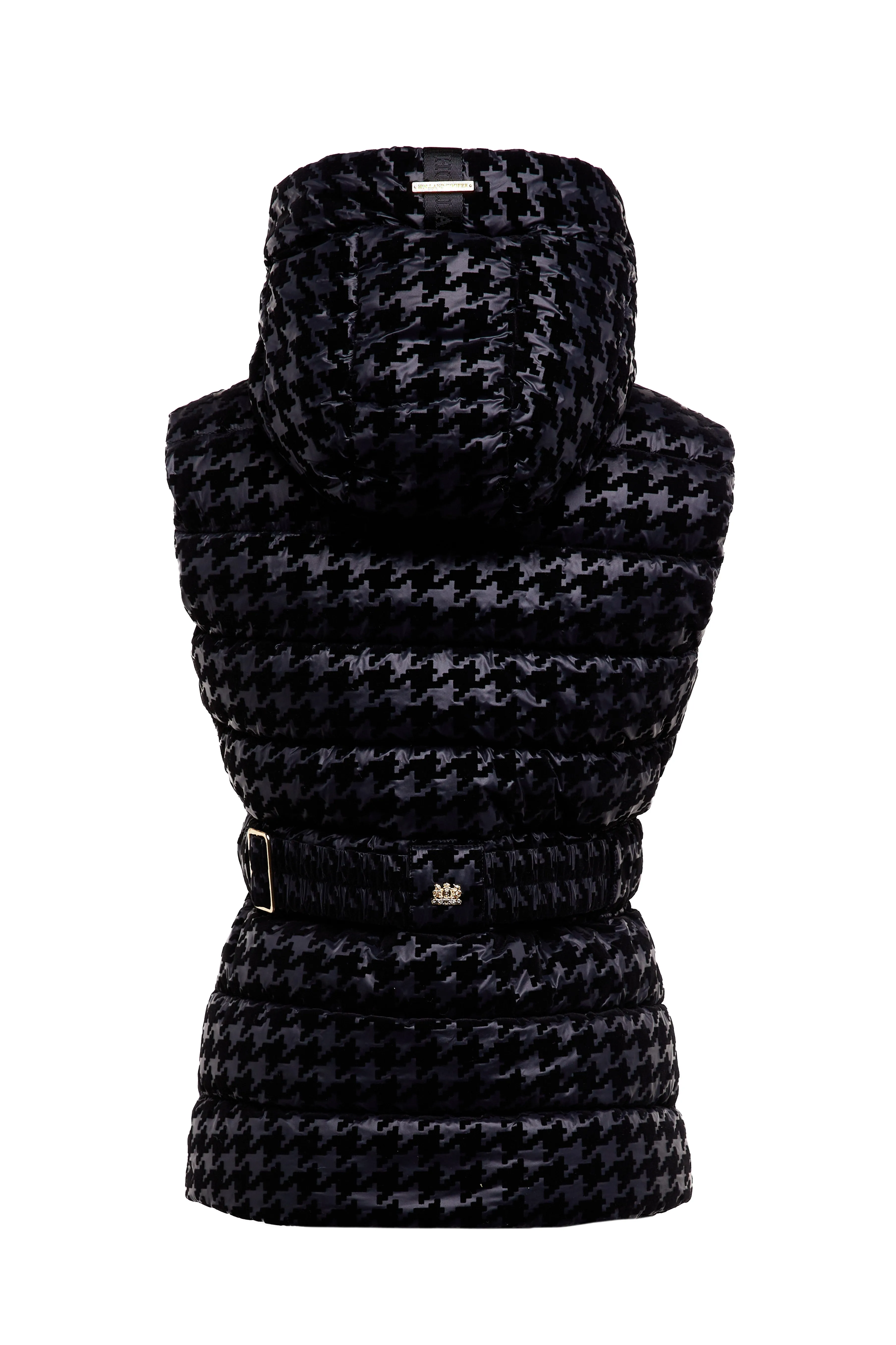 Holland Cooper Vermont Ladies Gilet in Mono Houndstooth