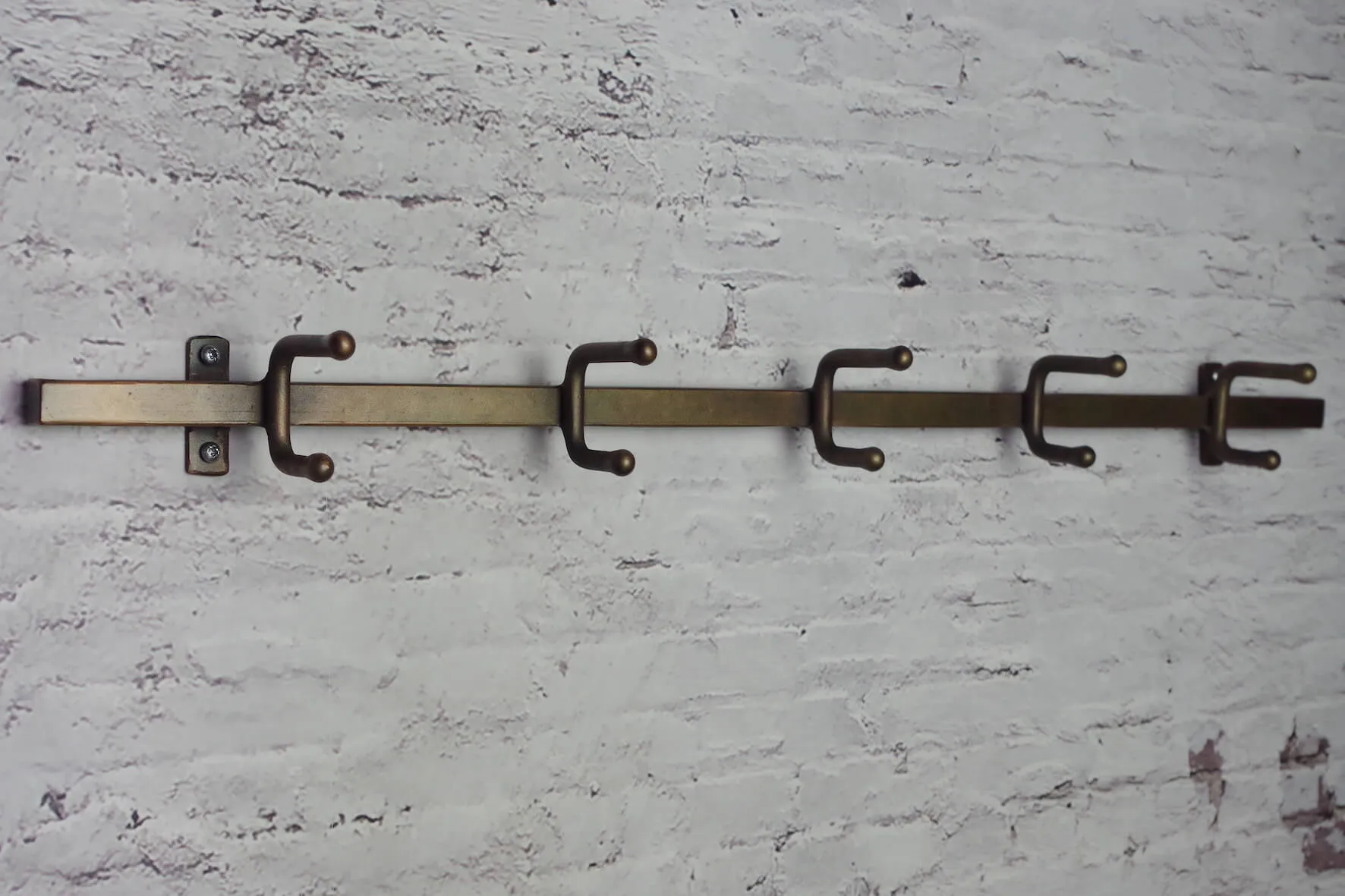 Industrial Hook Rail - Antique Brass