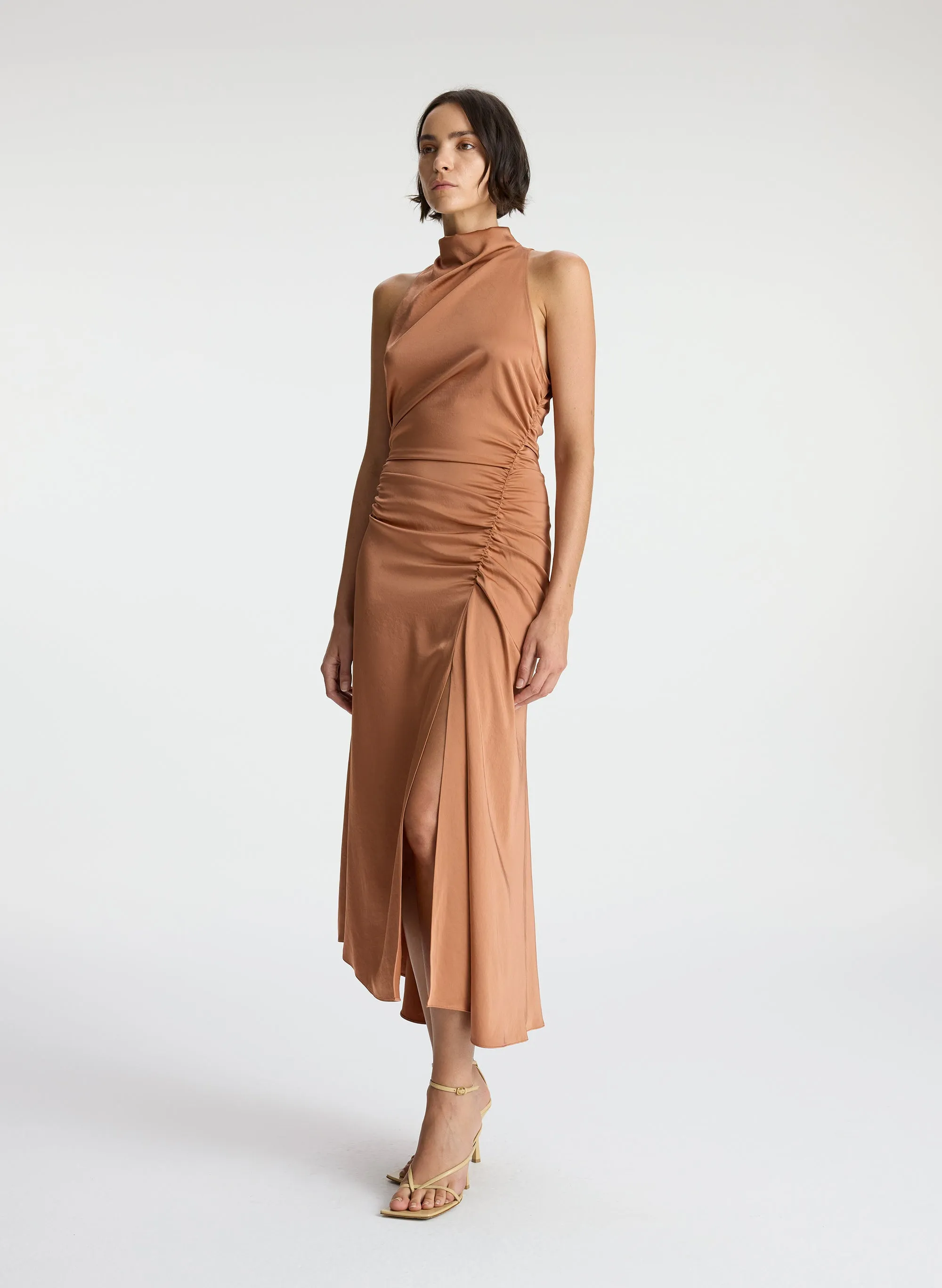 Inez Satin Midi Dress