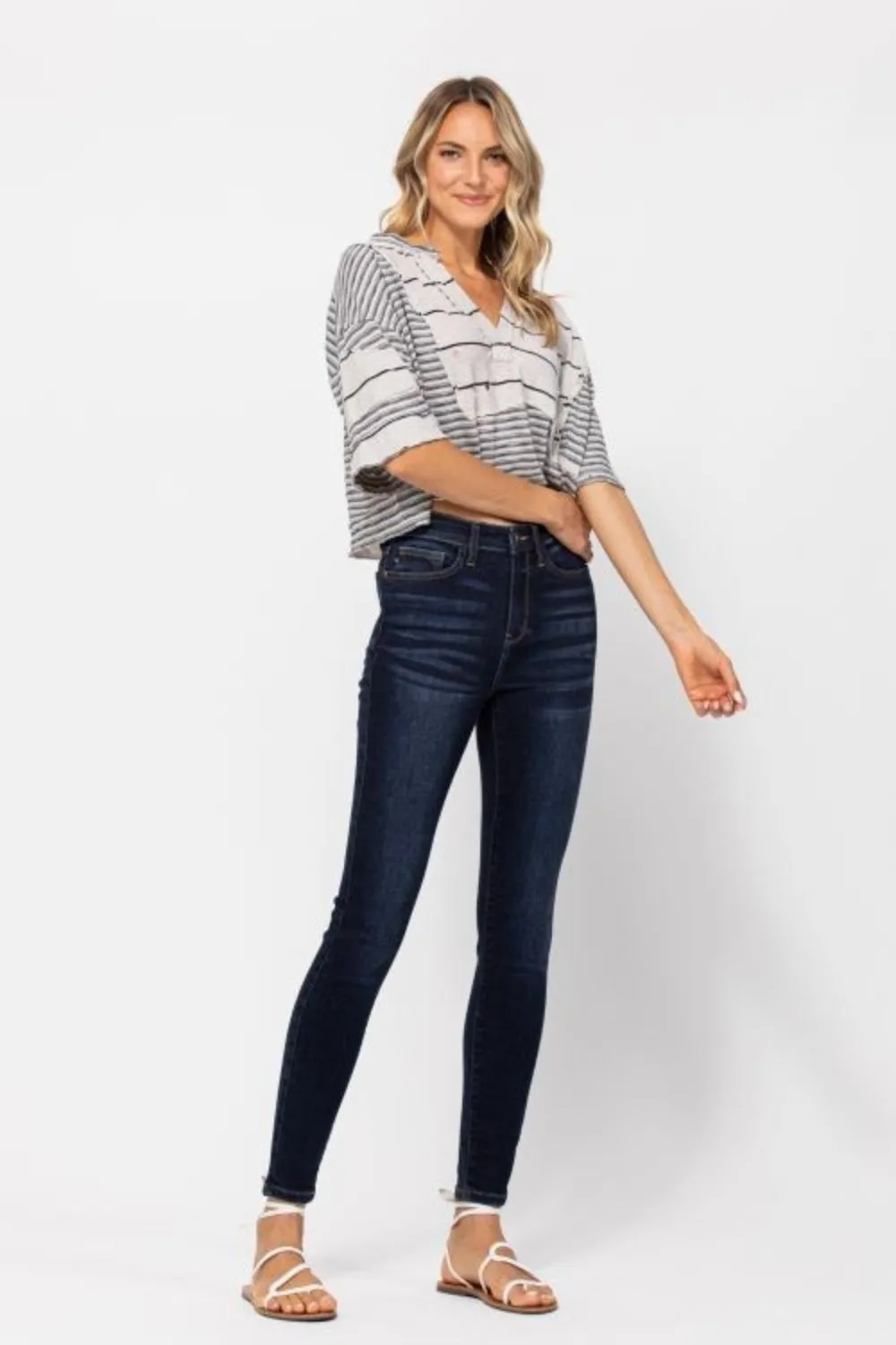 Judy Blue High Waist Skinny Jeans in Dark Wash