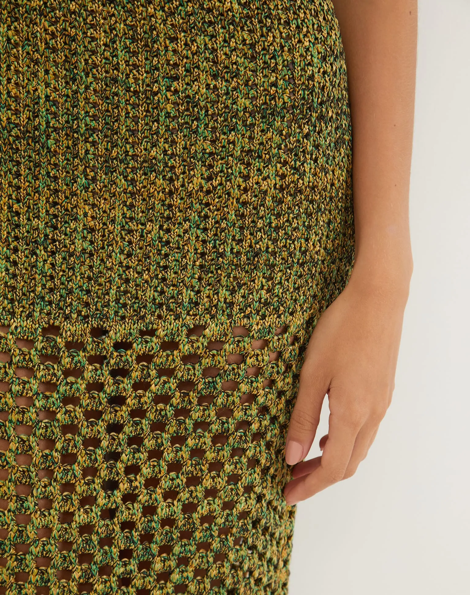 Knit Aria Midi Skirt - Green