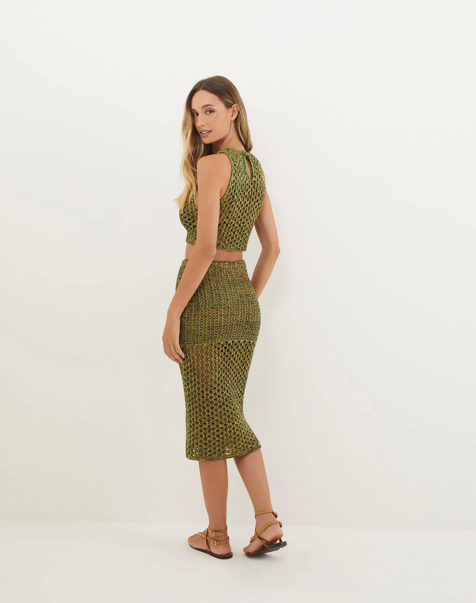 Knit Aria Midi Skirt - Green