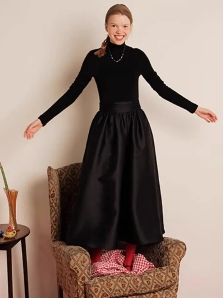 Knit Patchwork Satin Cocktail Black Maxi Dress【s0000006458】