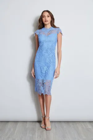 Lace Applique Midi Dress