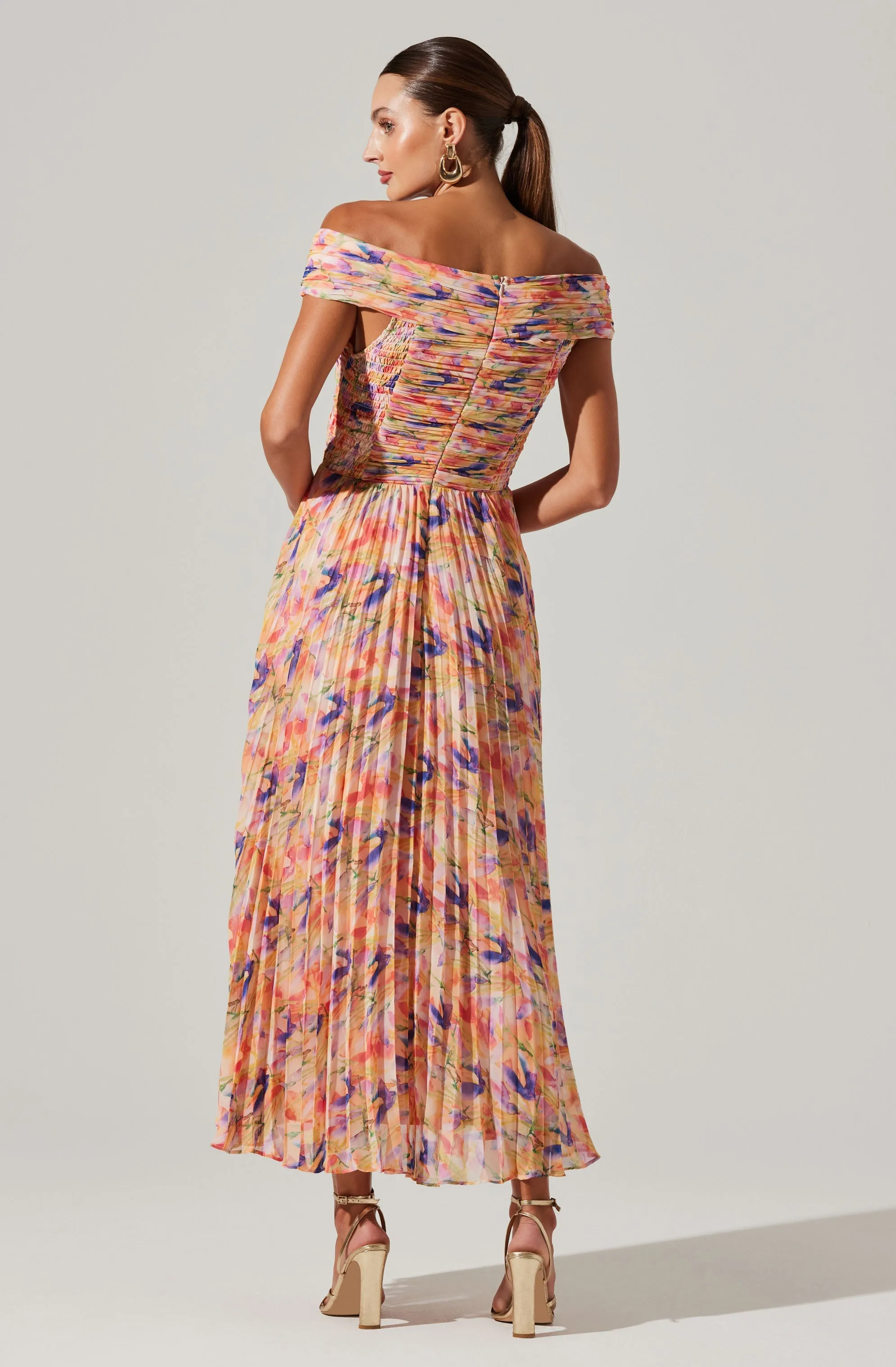 Leonara Pleated Midi dress