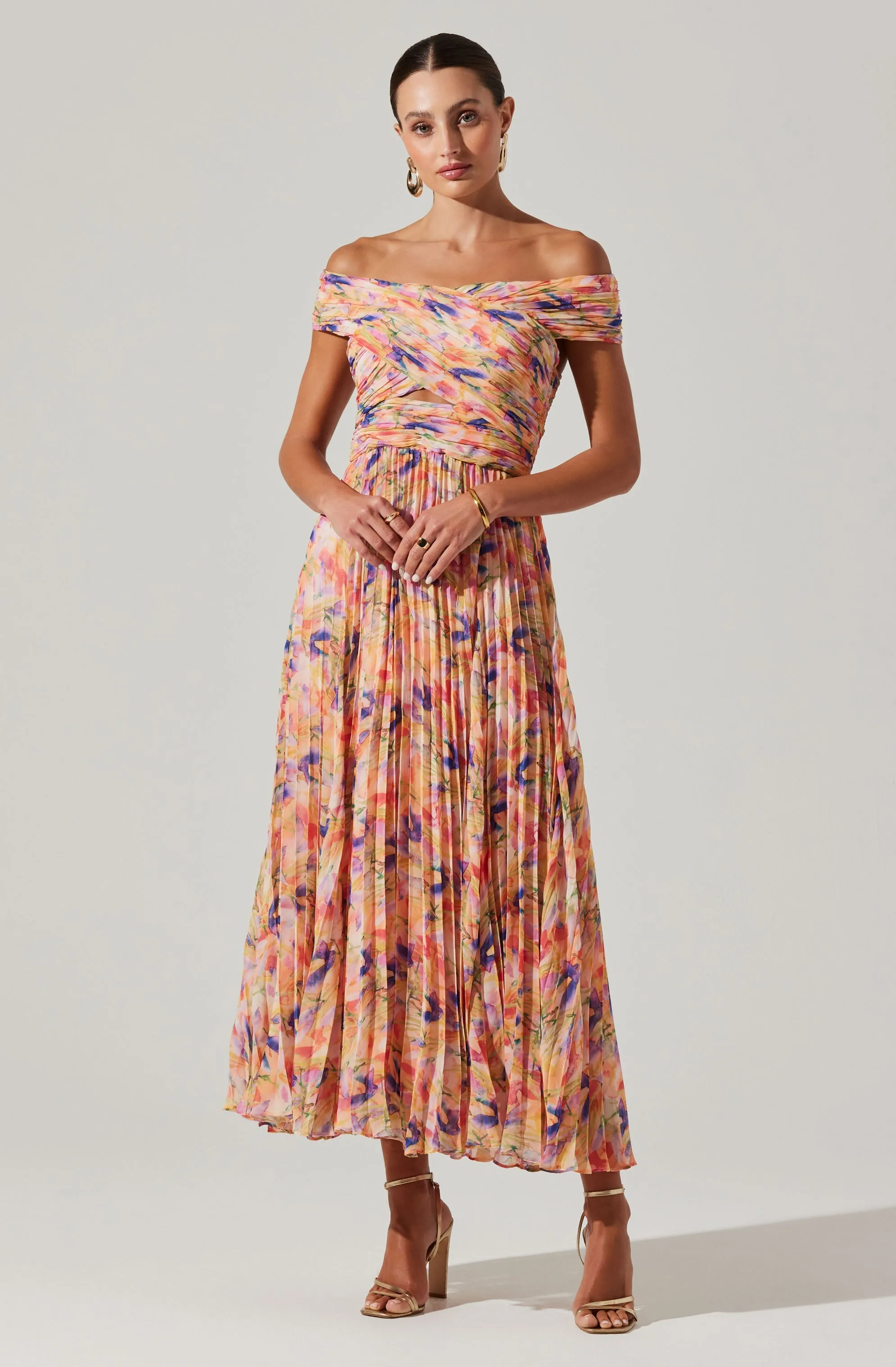 Leonara Pleated Midi dress