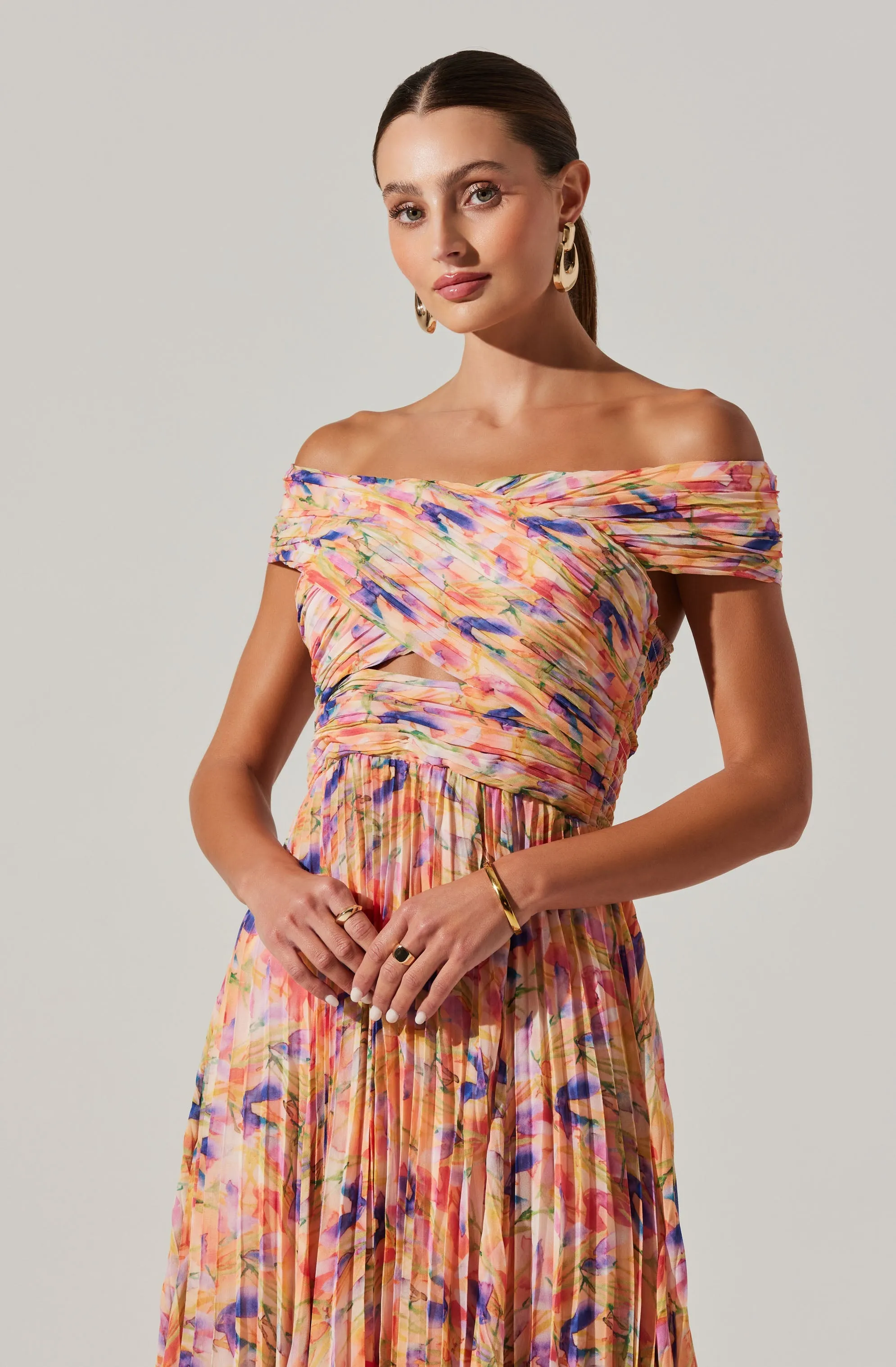 Leonara Pleated Midi dress