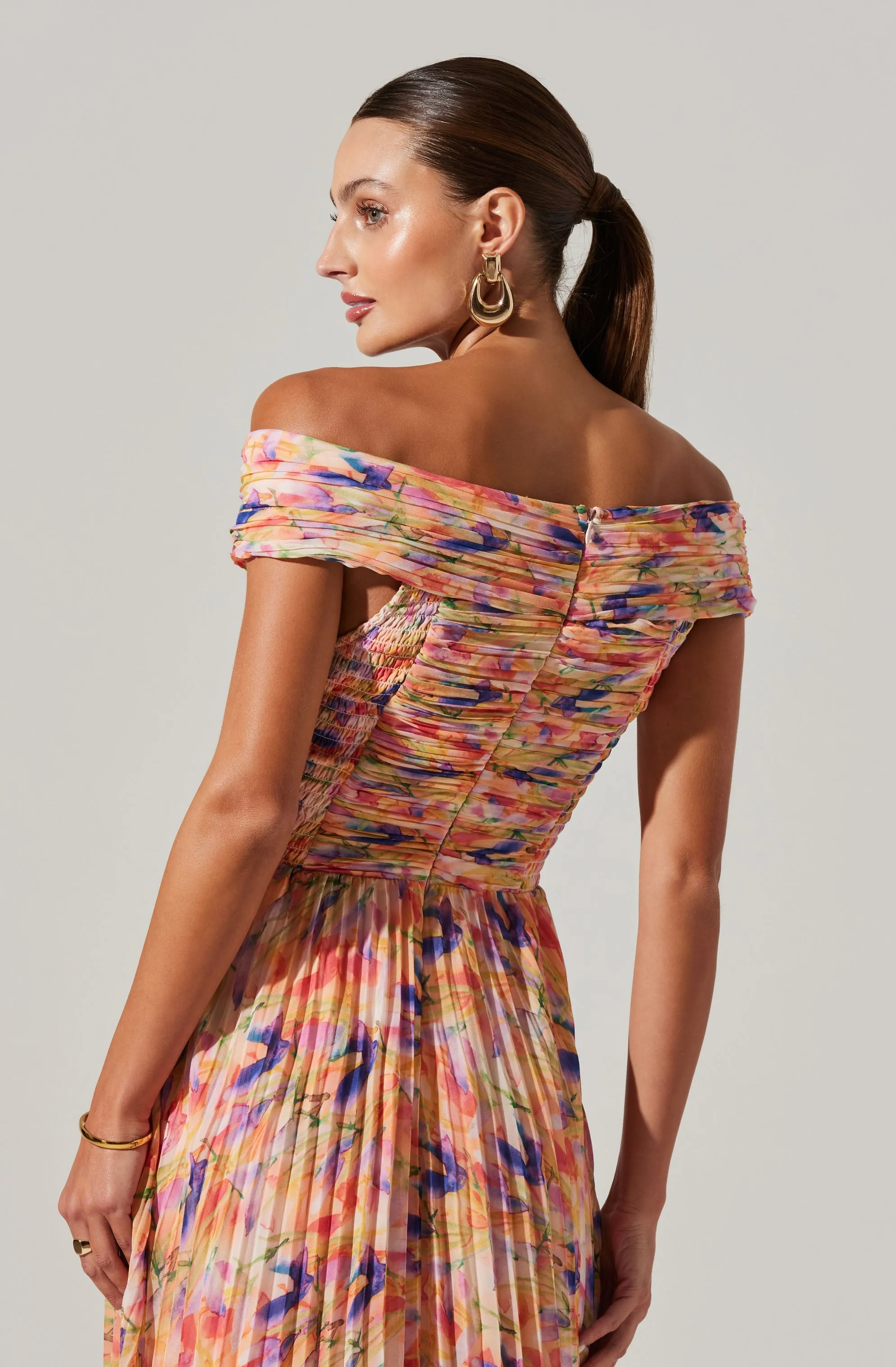 Leonara Pleated Midi dress