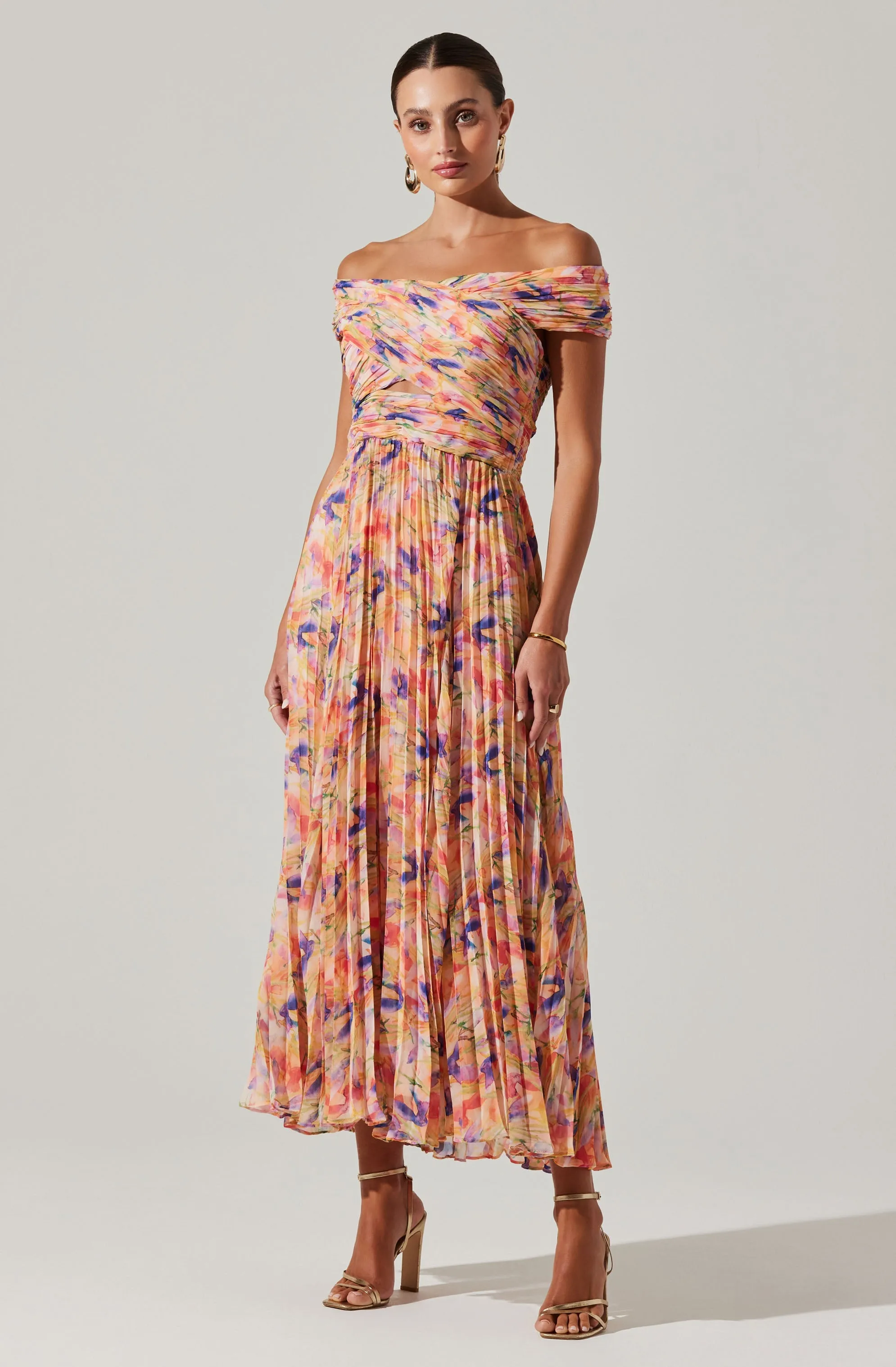 Leonara Pleated Midi dress