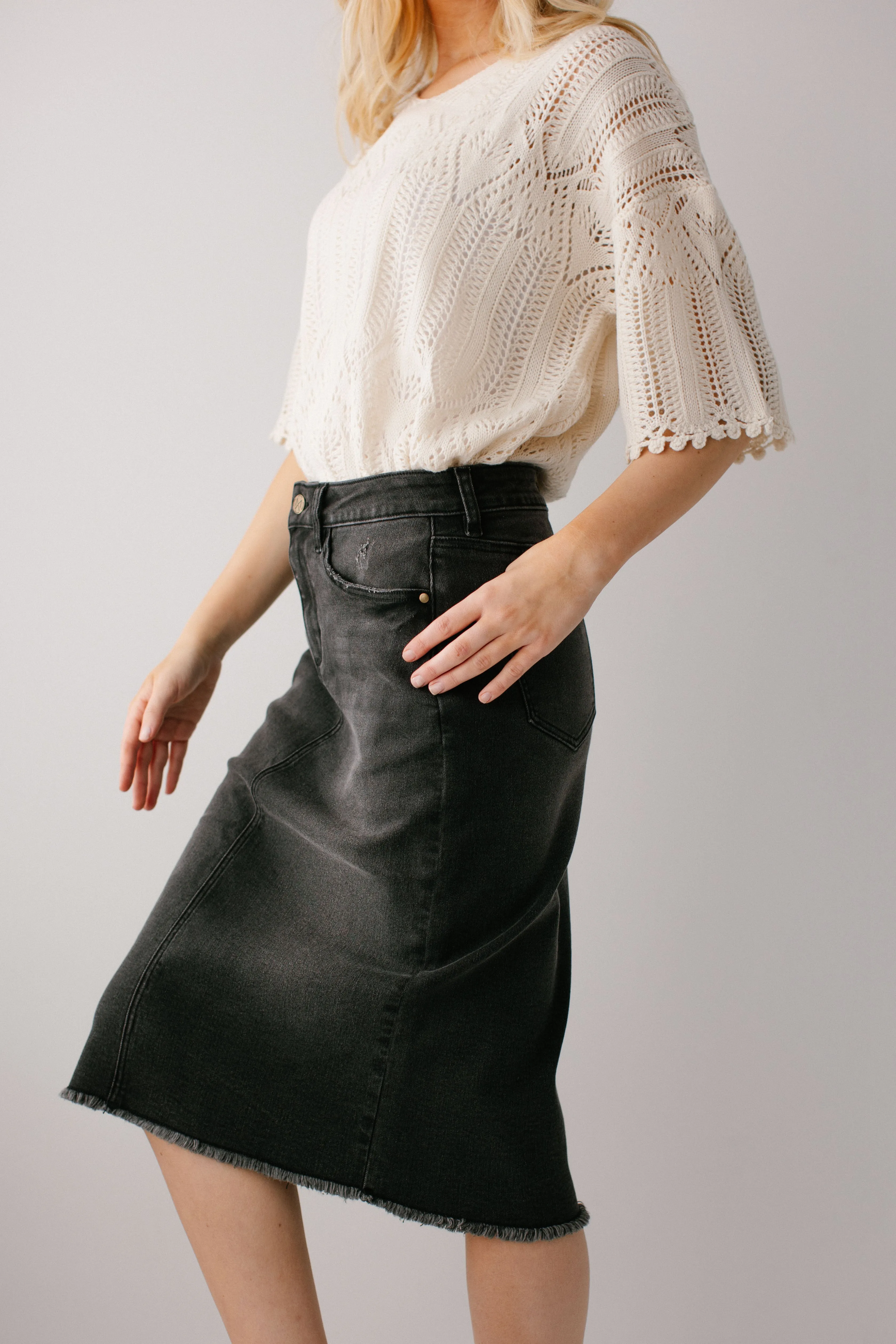 'Nala' Distressed Denim Skirt