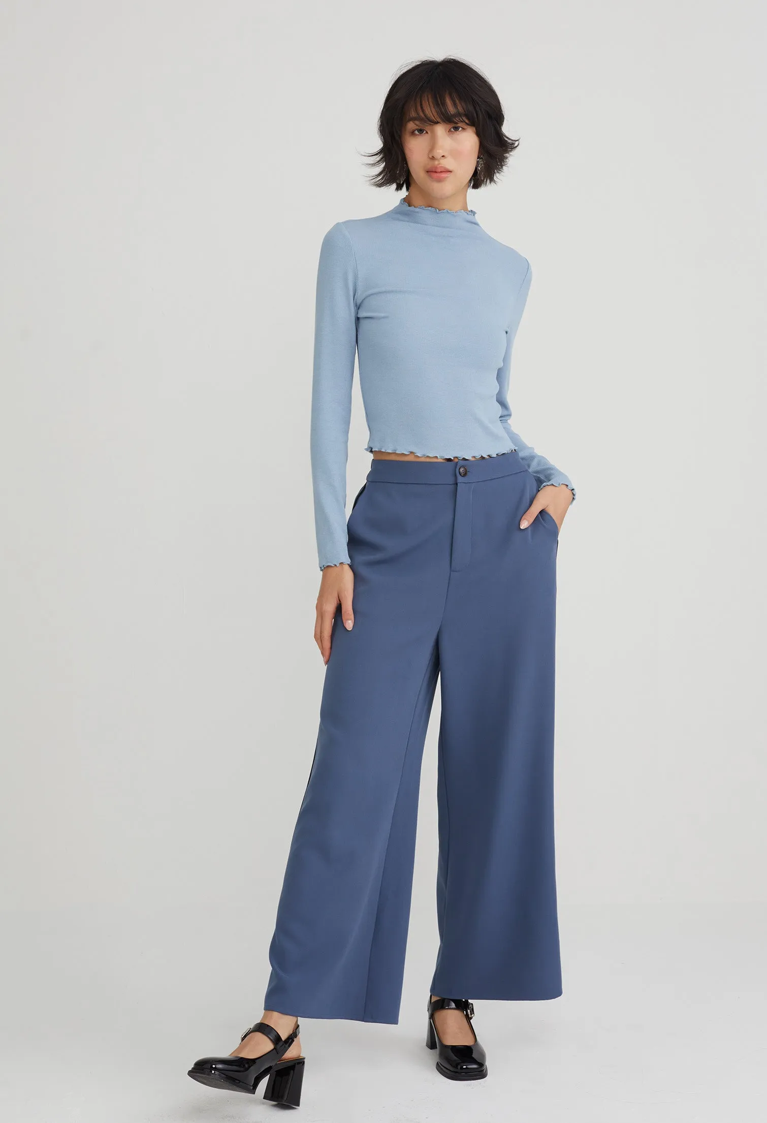 Office Straight Leg Tapered Trousers