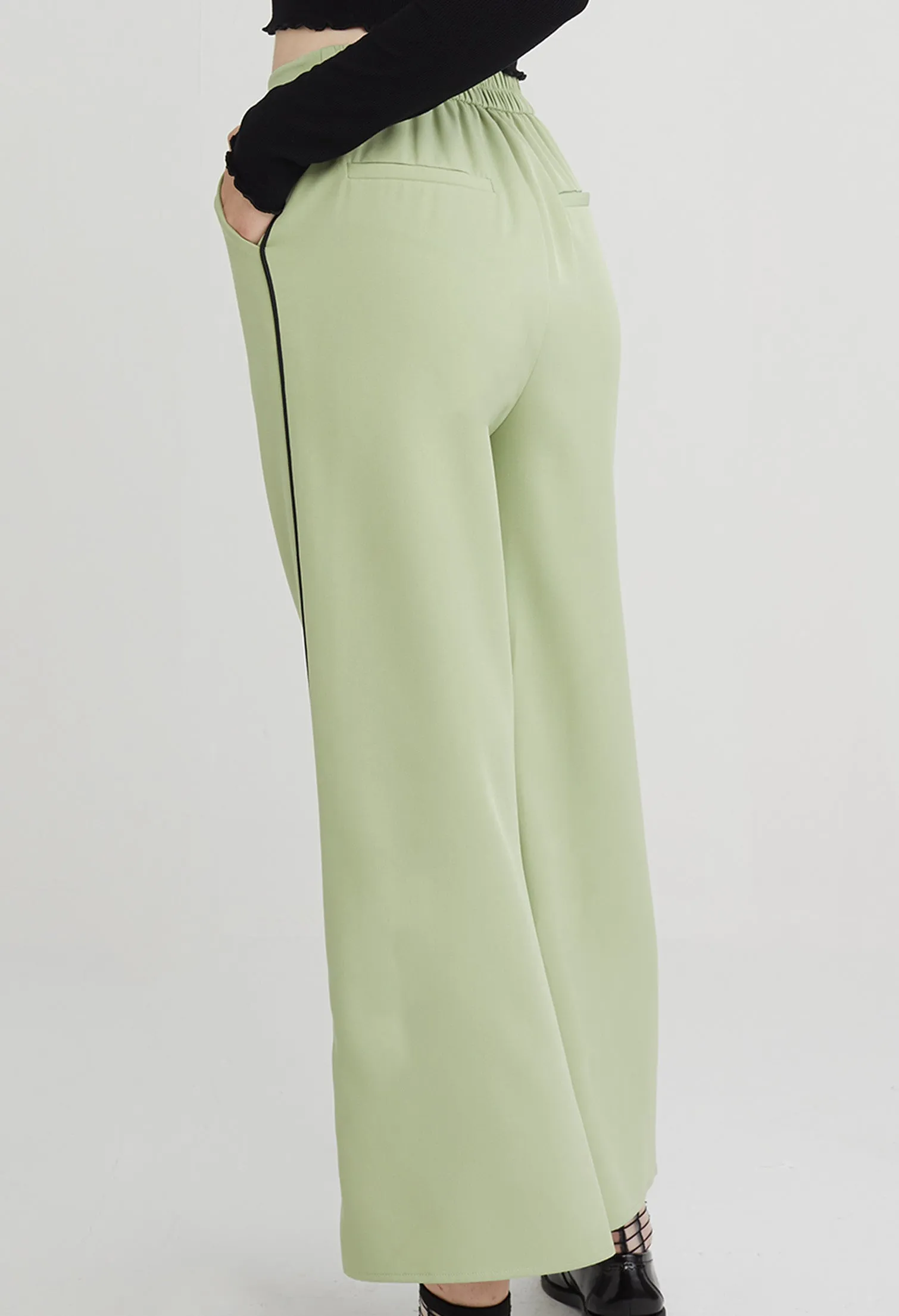 Office Straight Leg Tapered Trousers