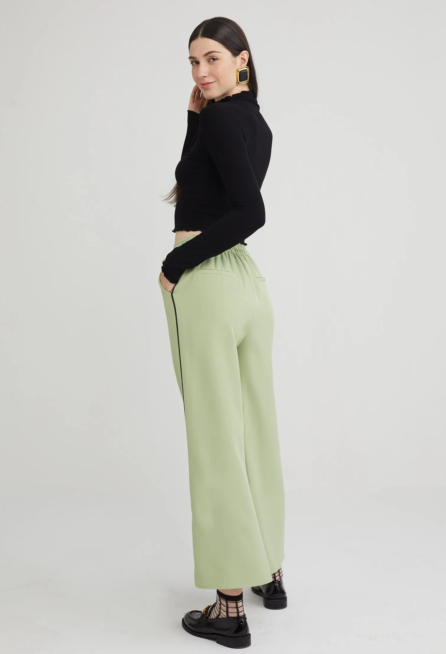 Office Straight Leg Tapered Trousers