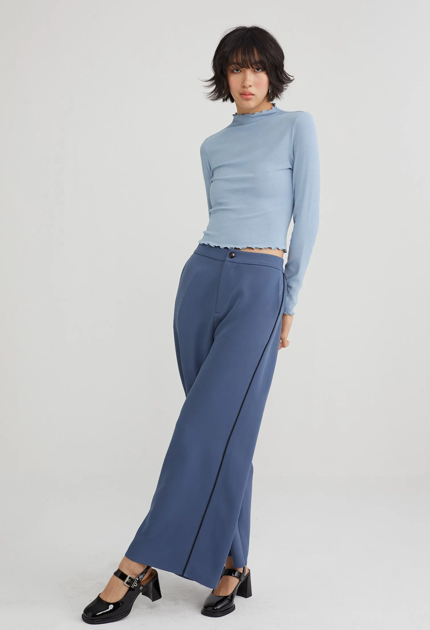 Office Straight Leg Tapered Trousers