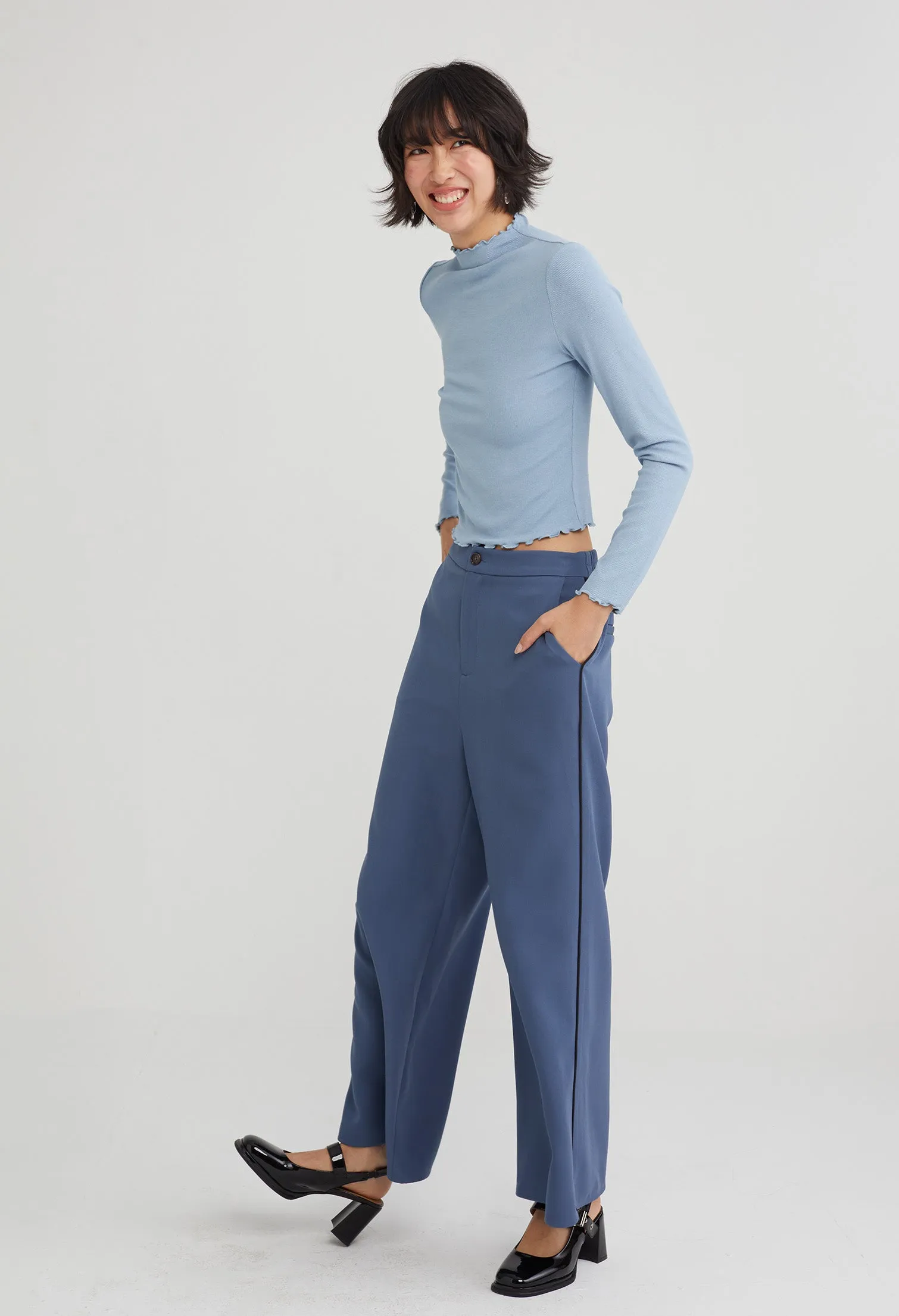 Office Straight Leg Tapered Trousers