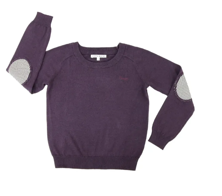 Plum Elbow Patch Sweater