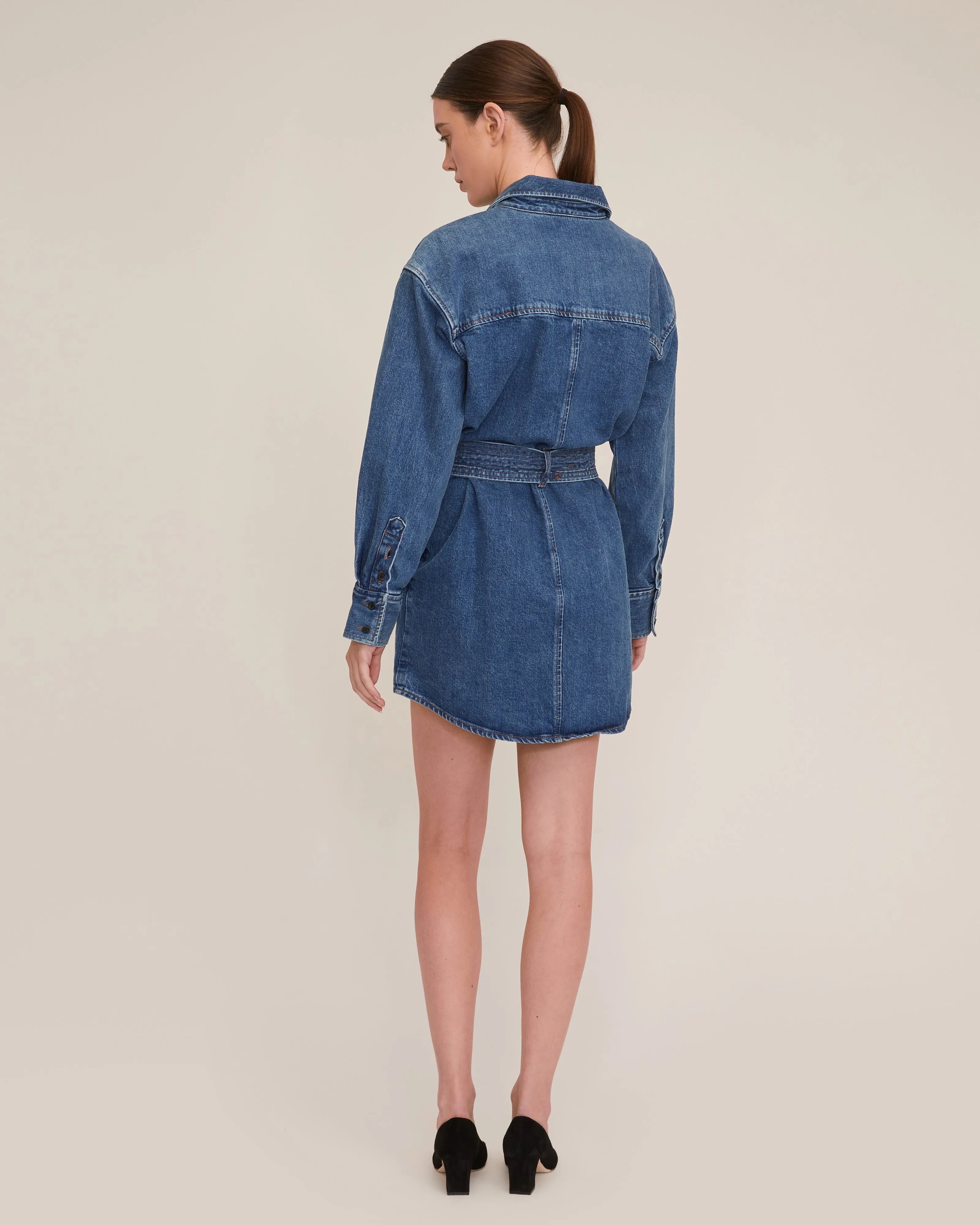 Skylar Denim Tunic Dress in Indigo Rinse Wash