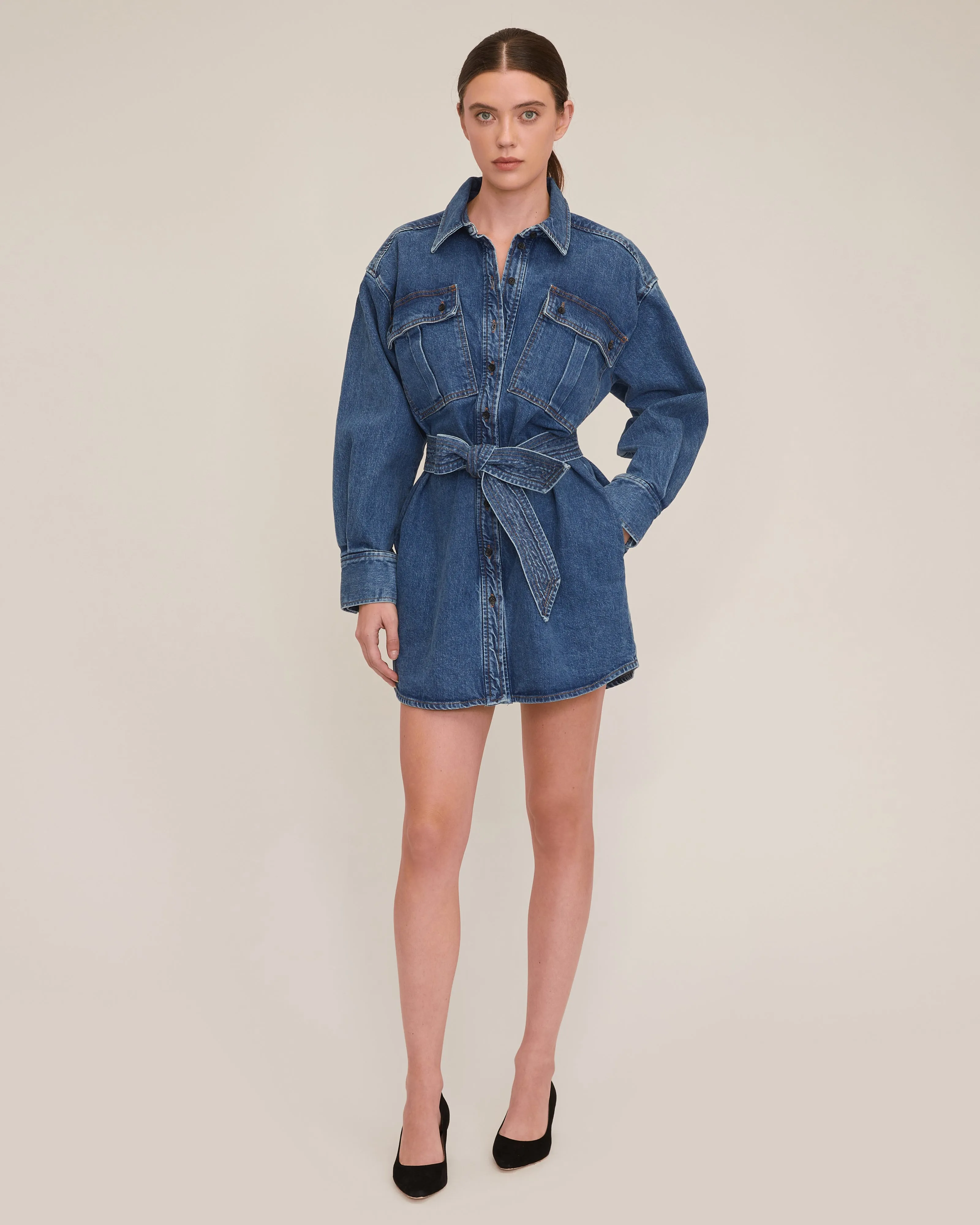 Skylar Denim Tunic Dress in Indigo Rinse Wash