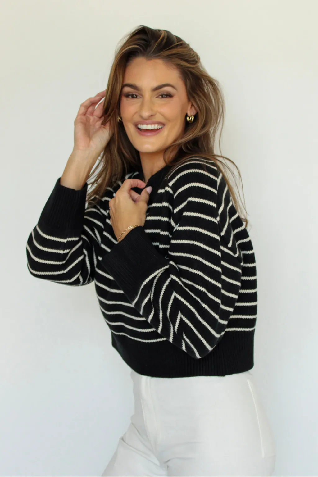 Throwing Shade Striped Sweater