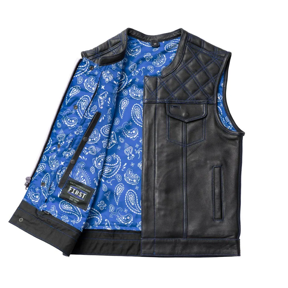 Whaler Blue - Men's Club Style Leather Vest (Limited Edition)