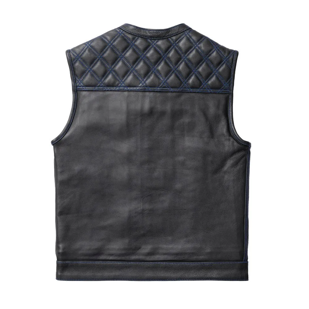 Whaler Blue - Men's Club Style Leather Vest (Limited Edition)