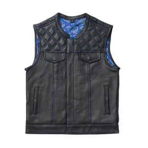 Whaler Blue - Men's Club Style Leather Vest (Limited Edition)