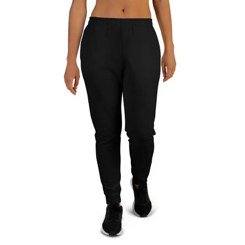 Women's Joggers, Solid Black - Fade Resistant