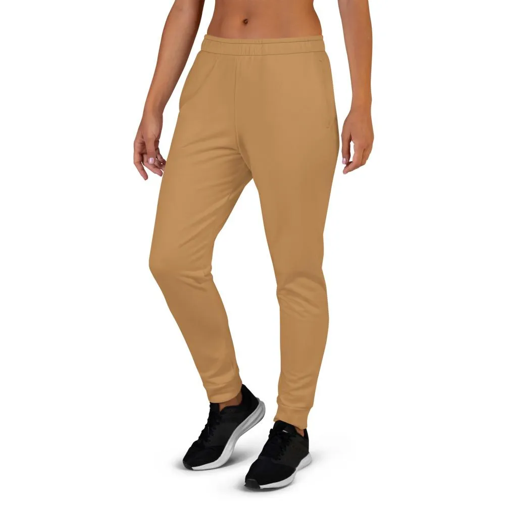 Women's Joggers, Solid Light Brown - Fade Resistant